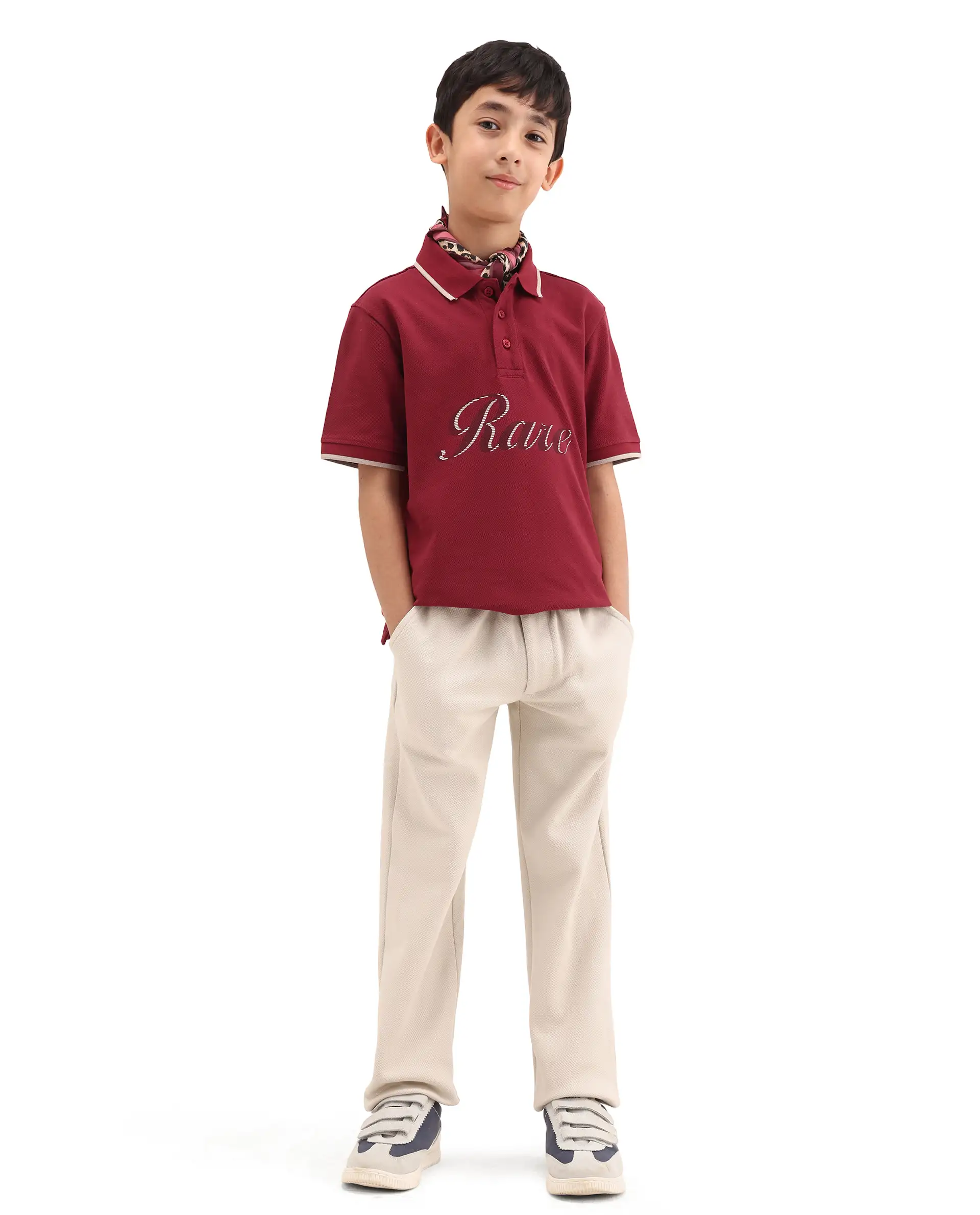 Rare Ones Kids Ford Red Cotton Button Closure Hd Print Regular Fit Polo - Image 2