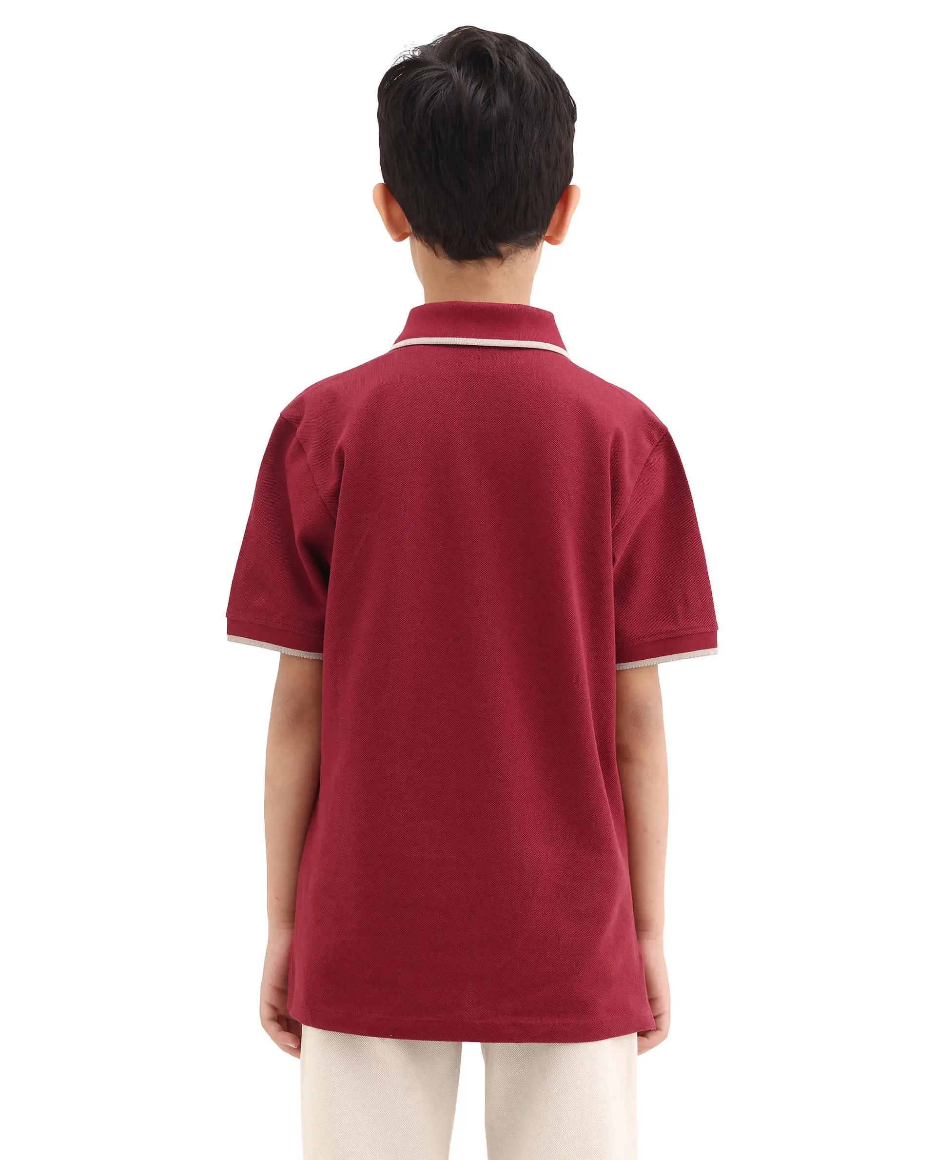 Rare Ones Kids Ford Red Cotton Button Closure Hd Print Regular Fit Polo - Image 7