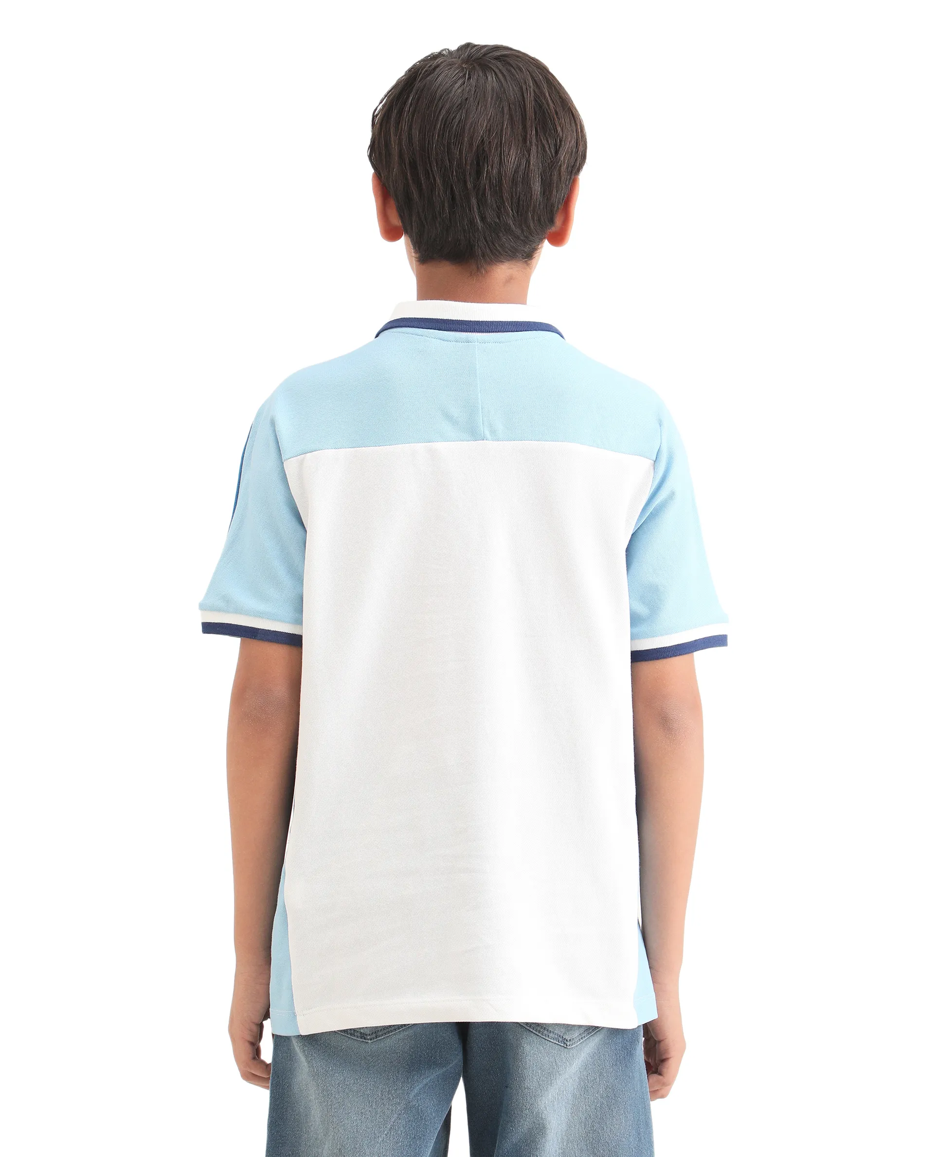 Rare Ones Kids Kiann Off White Cotton Blend Embroidered Zipper Closure Regular Fit Polo - Image 7