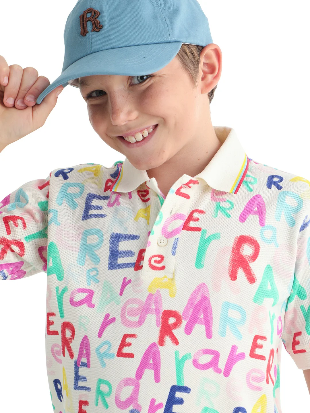 Rare Ones Kids Luca Multi Cotton Fabric All Over Print Button Closure Regular Fit Polo - Image 4