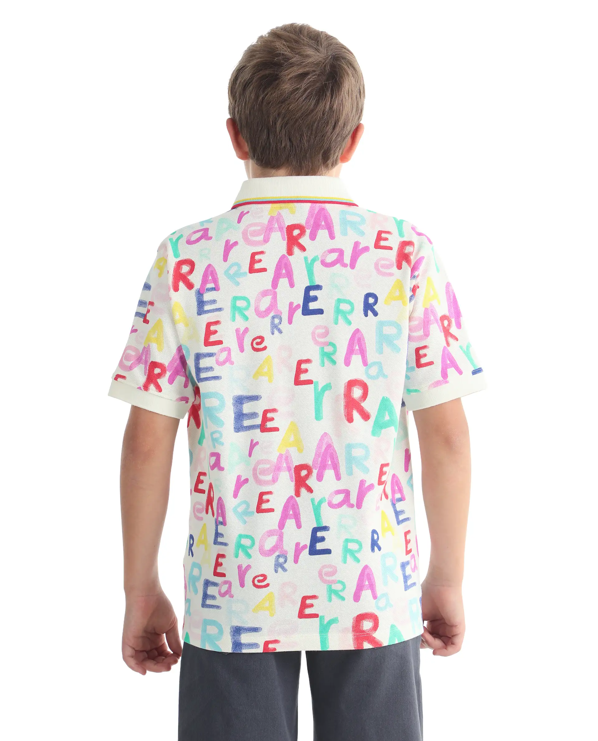 Rare Ones Kids Luca Multi Cotton Fabric All Over Print Button Closure Regular Fit Polo - Image 8
