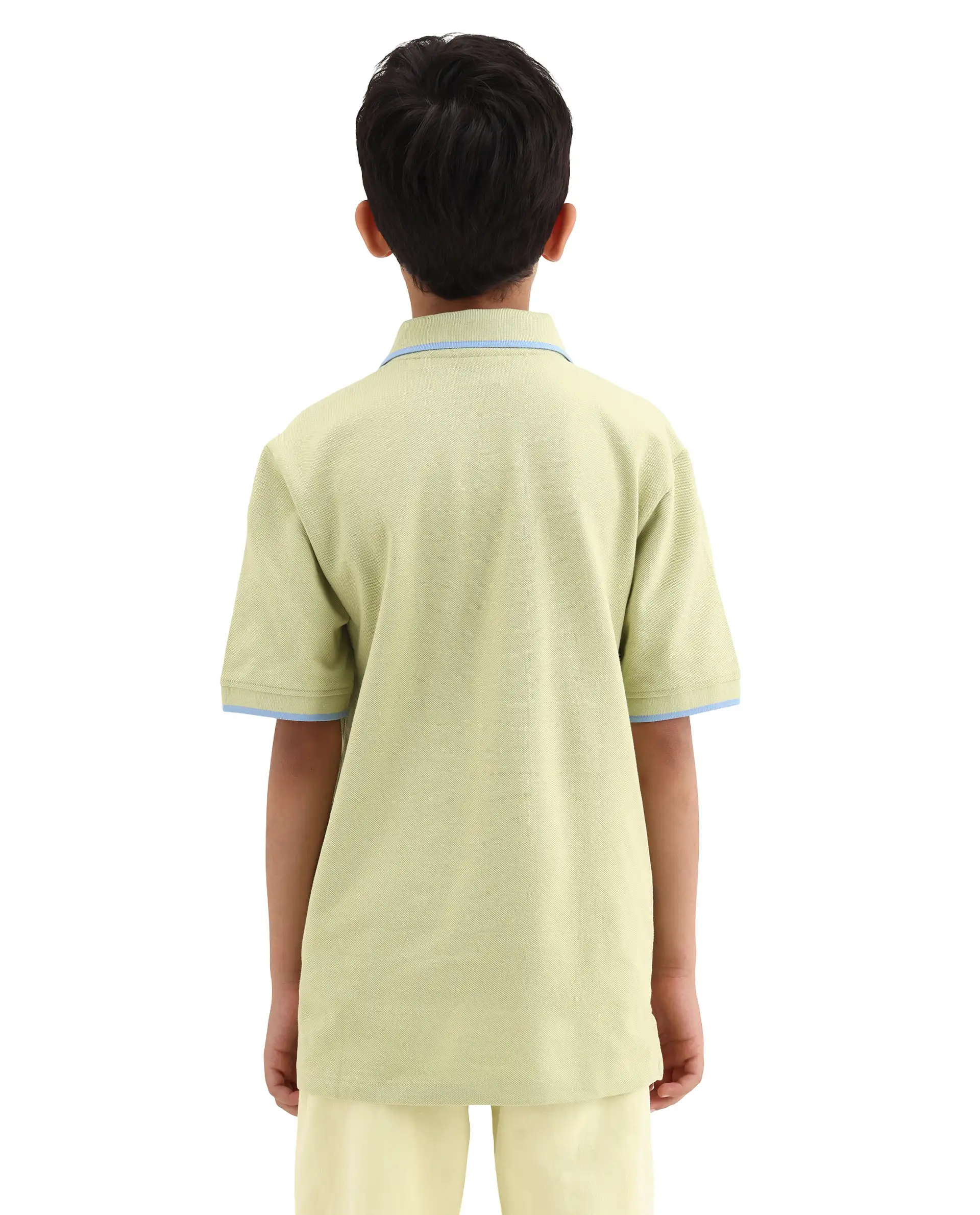 Rare Ones Kids Nael Fluorescent Yellow Cotton Button Closure Hd Print Regular Fit Polo - Image 7