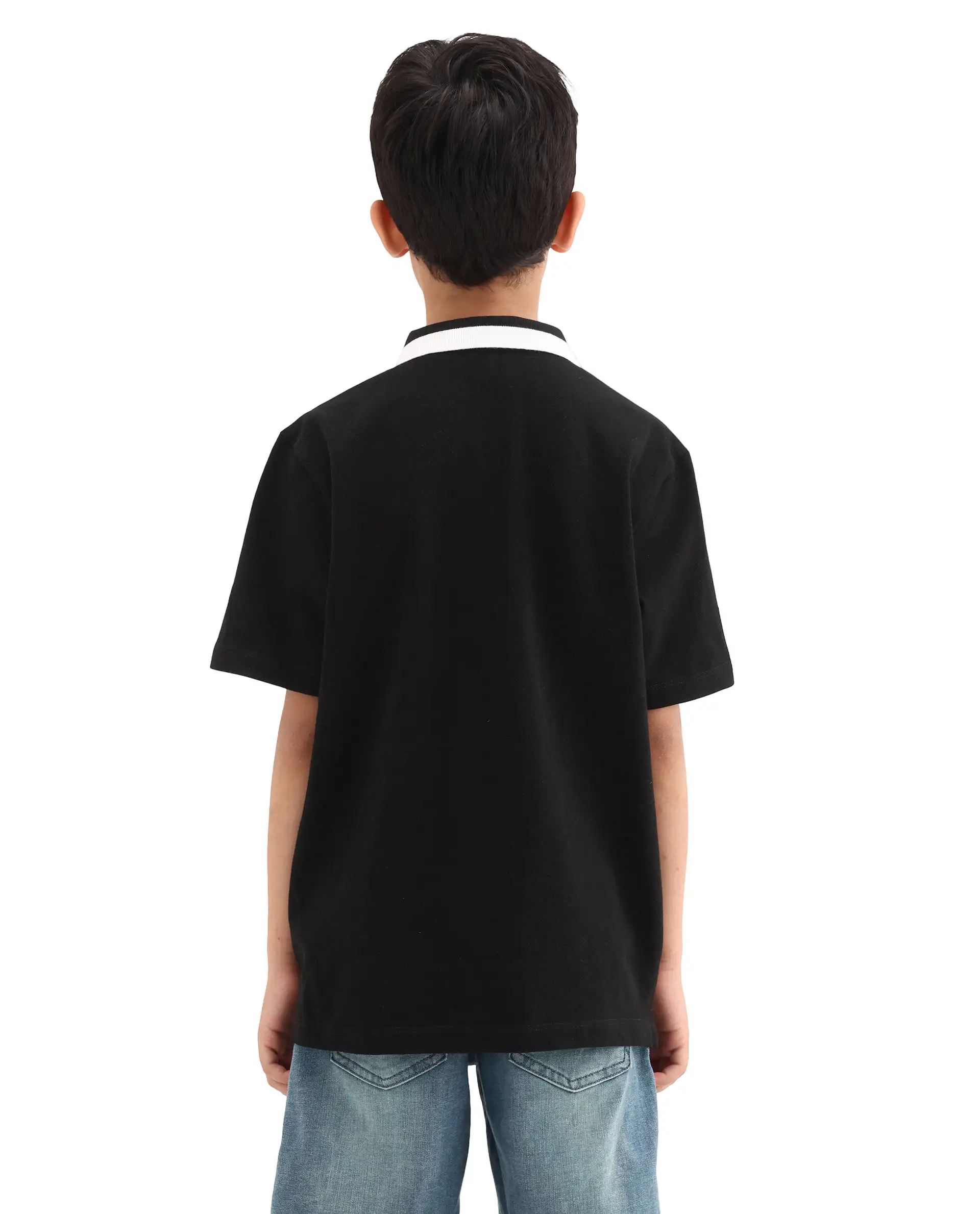 Rare Ones Kids Rino Black Cotton Zipper Closure Regular Fit Polo - Image 7