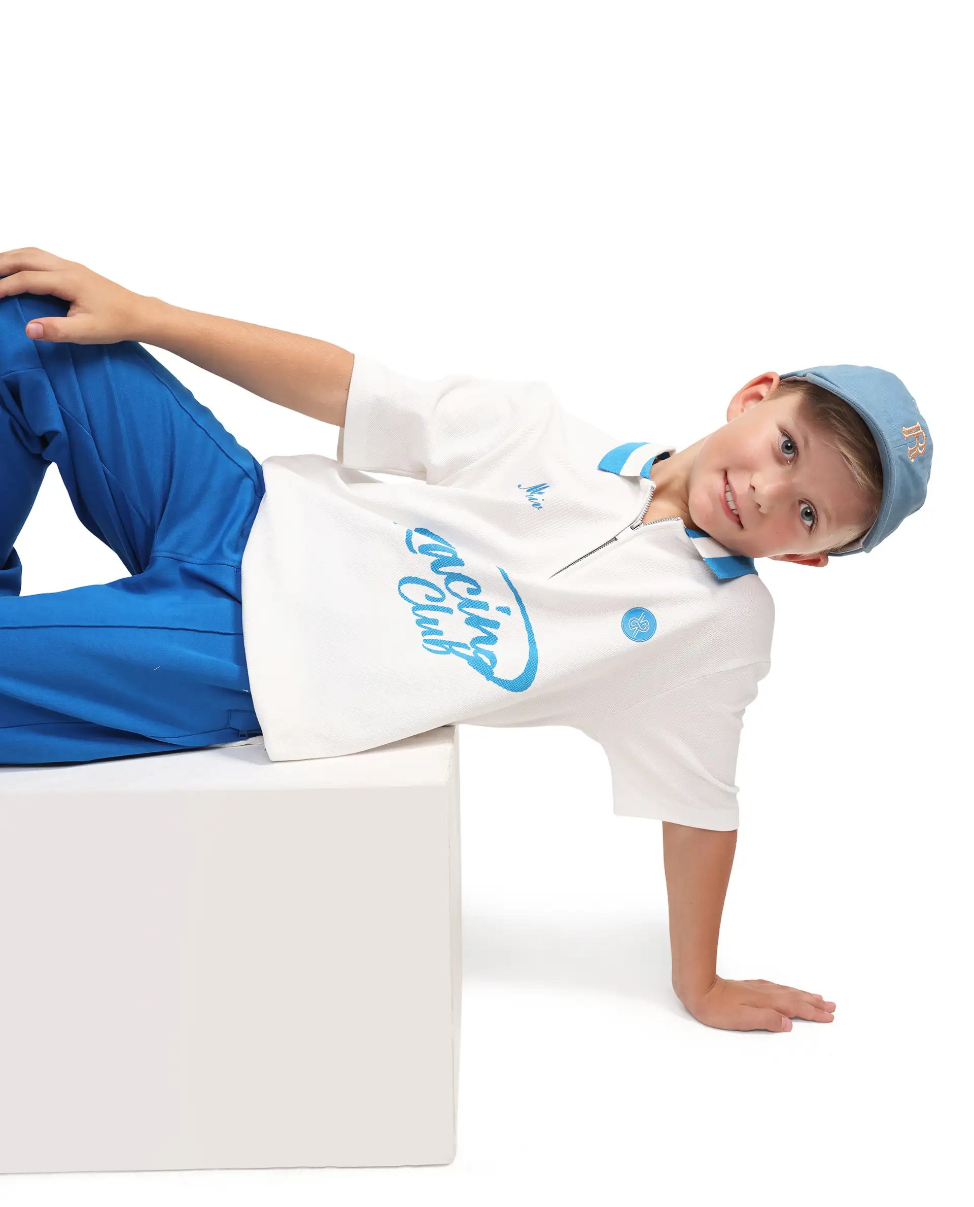 Rare Ones Kids Rino Off White Cotton Zipper Closure Regular Fit Polo - Image 6