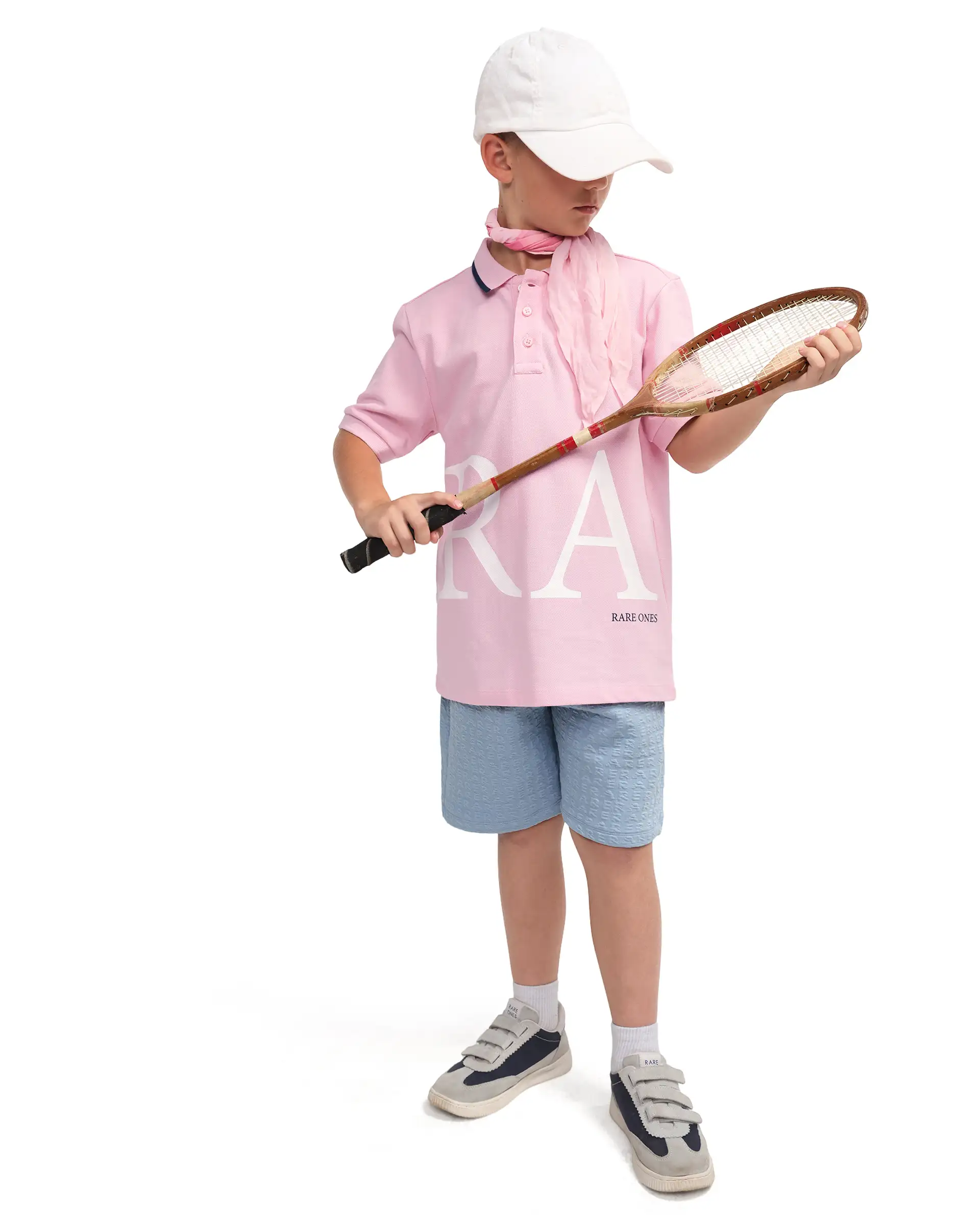 Rare Ones Kids Rovo Light Pink Cotton Button Closure Pigment Print Regular Fit Polo - Image 6
