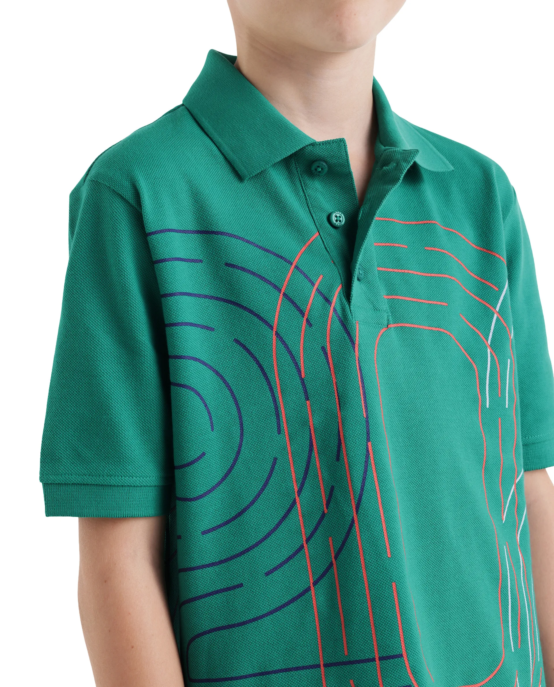 Rare Ones Kids Twen Green Cotton Button Closure Regular Fit Polo - Image 4