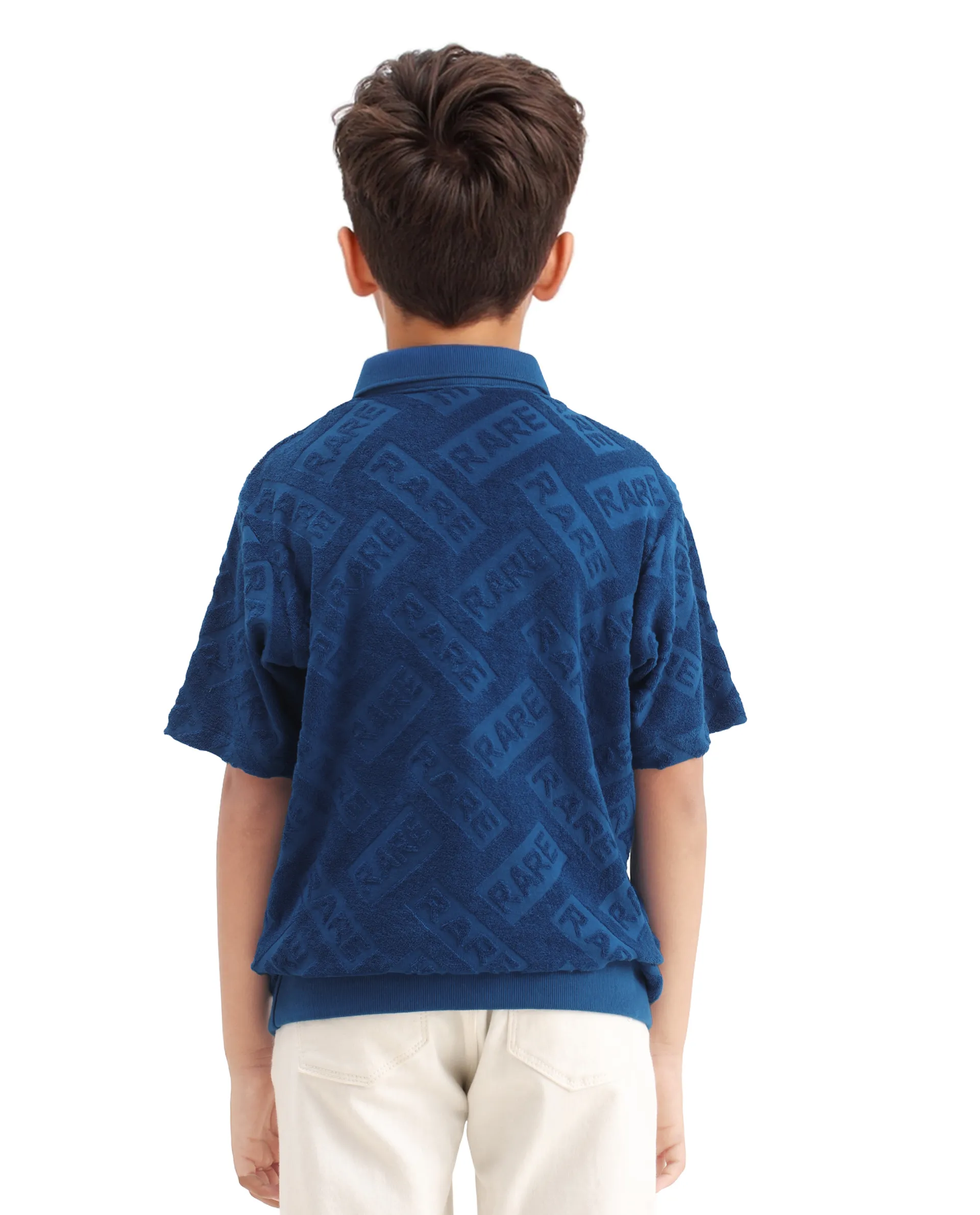 Rare Ones Kids Zilo Blue Cotton Zipper Regular Fit Polo - Image 6
