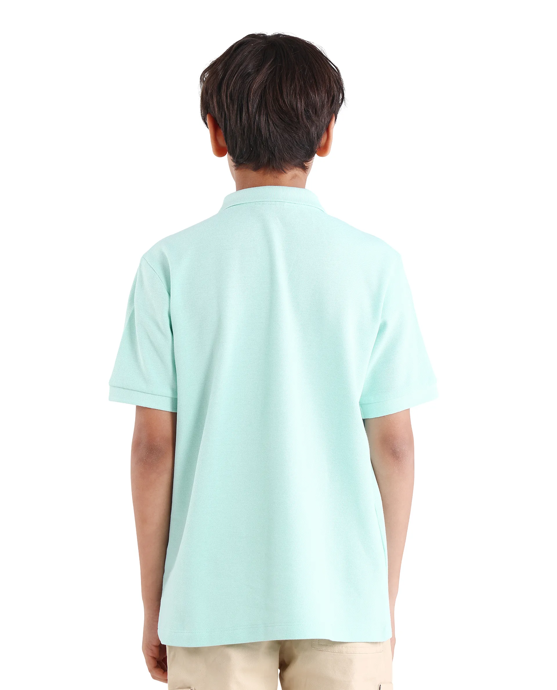 Rare Ones Kids Zorah Fluorescent Blue Cotton Button Closure Pigment Print Regular Fit Polo - Image 7