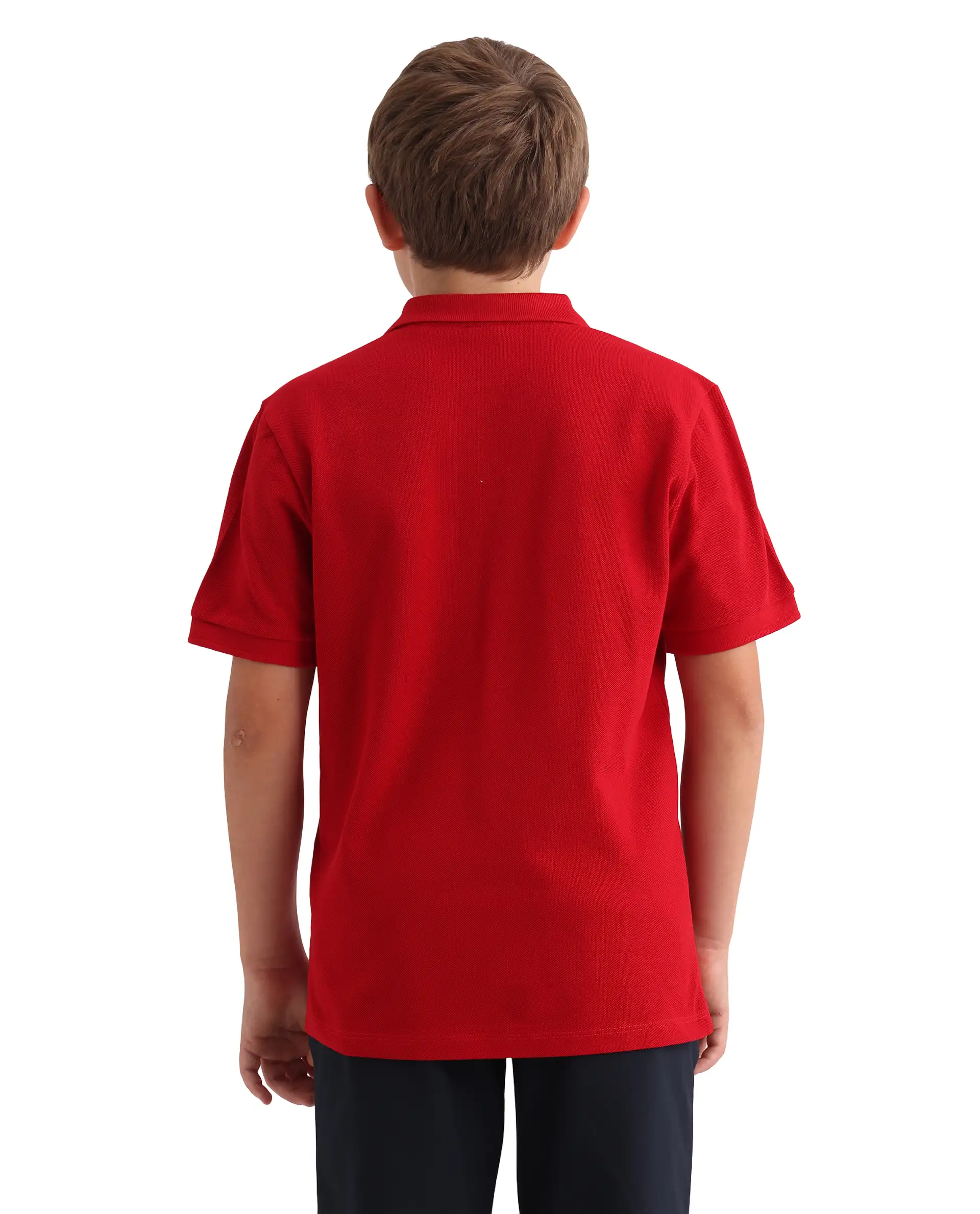 Rare Ones Kids Zorah Red Cotton Button Closure Pigment Print Regular Fit Polo - Image 7