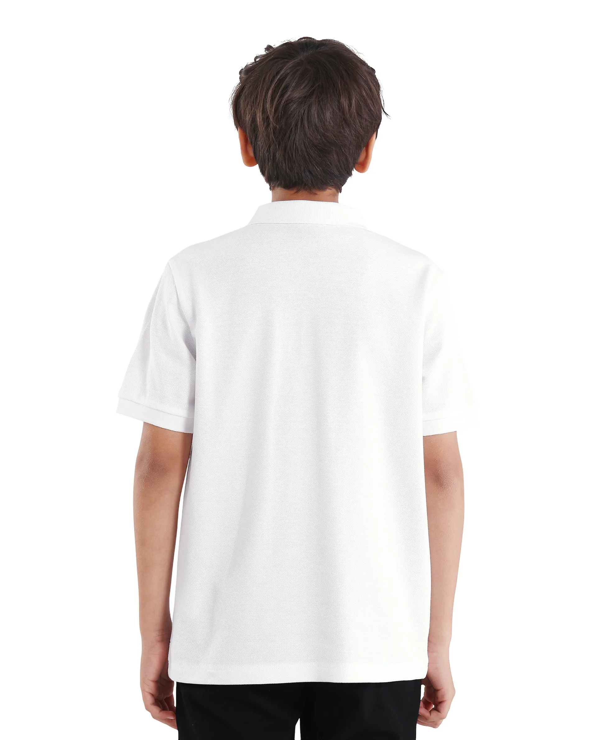 Rare Ones Kids Zorah White Cotton Button Closure Pigment Print Regular Fit Polo - Image 7