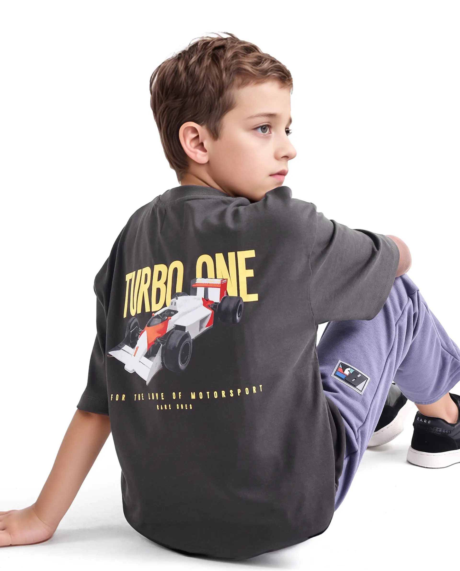Rare Ones Kids Selo Dark Brown Cotton Puff Print Pull On Closure Oversized Fit T-Shirt - Image 3