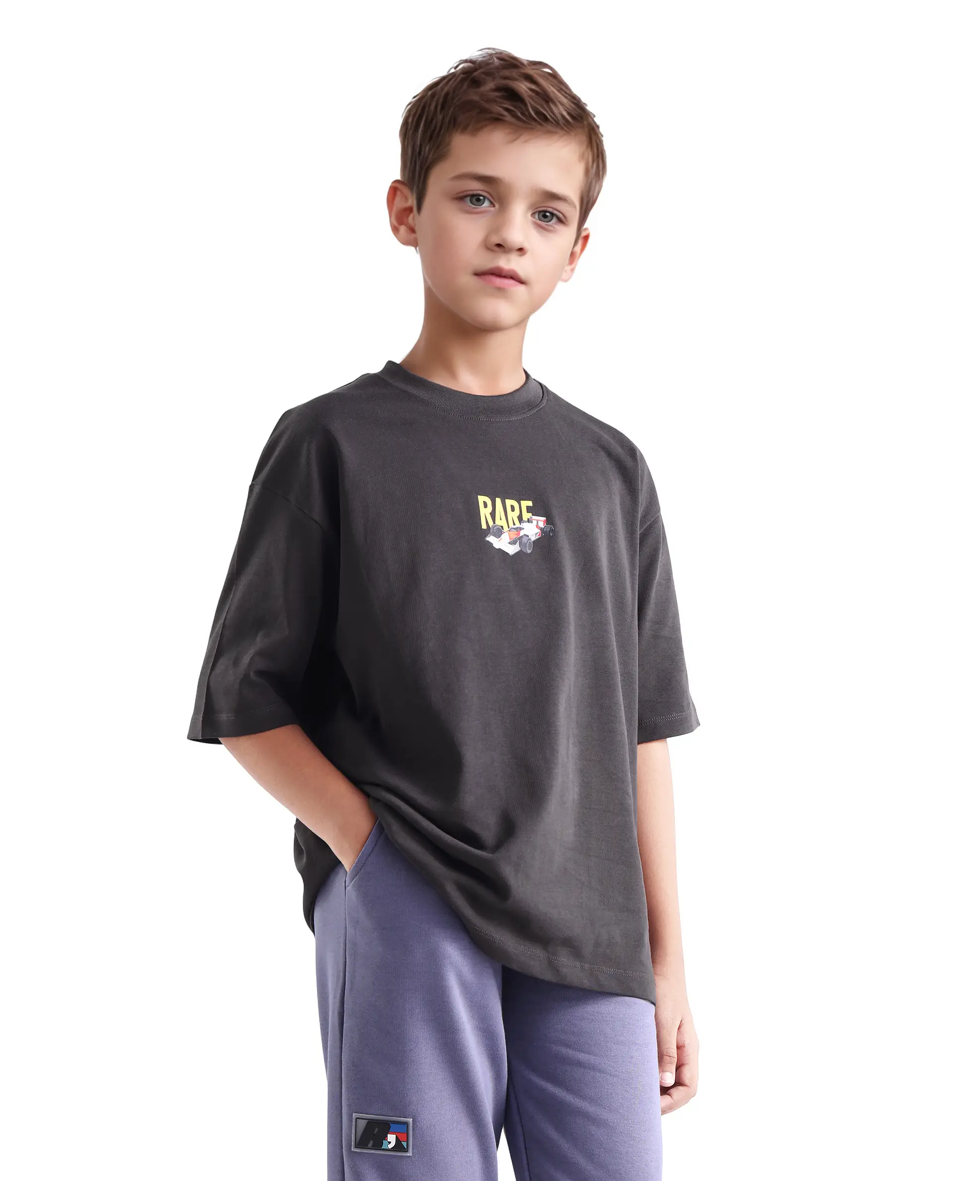 Rare Ones Kids Selo Dark Brown Cotton Puff Print Pull On Closure Oversized Fit T-Shirt - Image 5