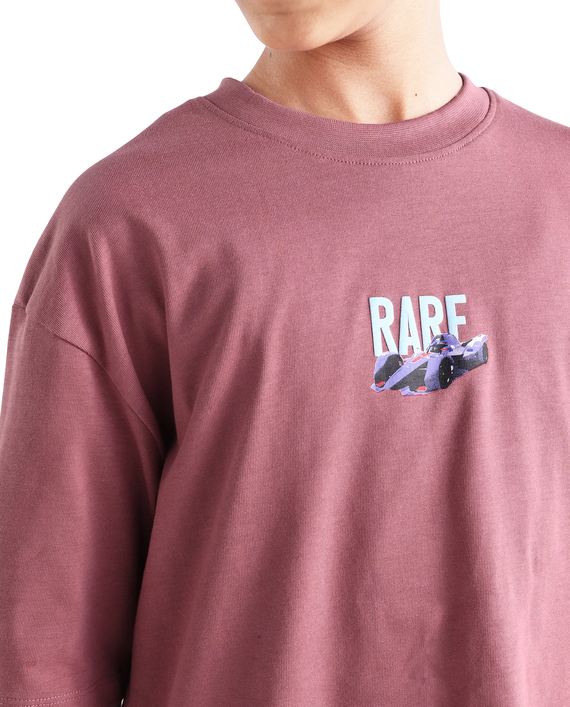 Rare Ones Kids Selo Dusky Pink Cotton Solid Slip-On Closure Oversized Fit T-Shirt - Image 4