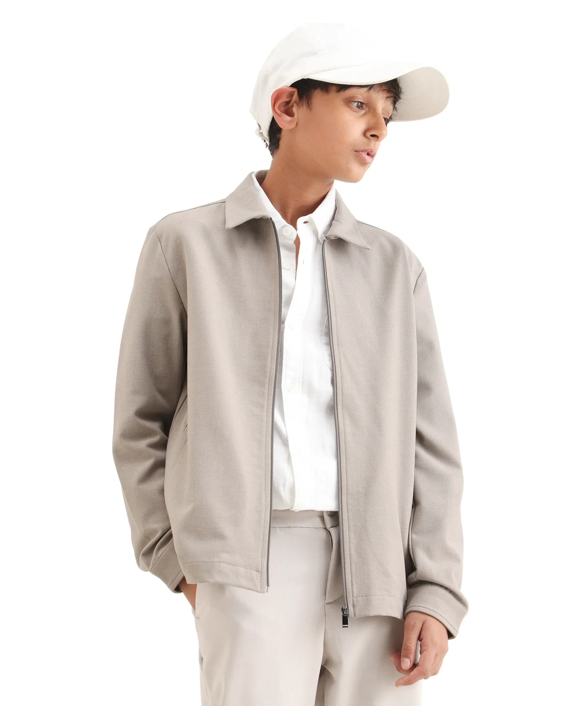 Rare Ones Kids Juan-K 26 Beige Polyester Blend Zipper Closure Regular Fit Shacket - Image 4
