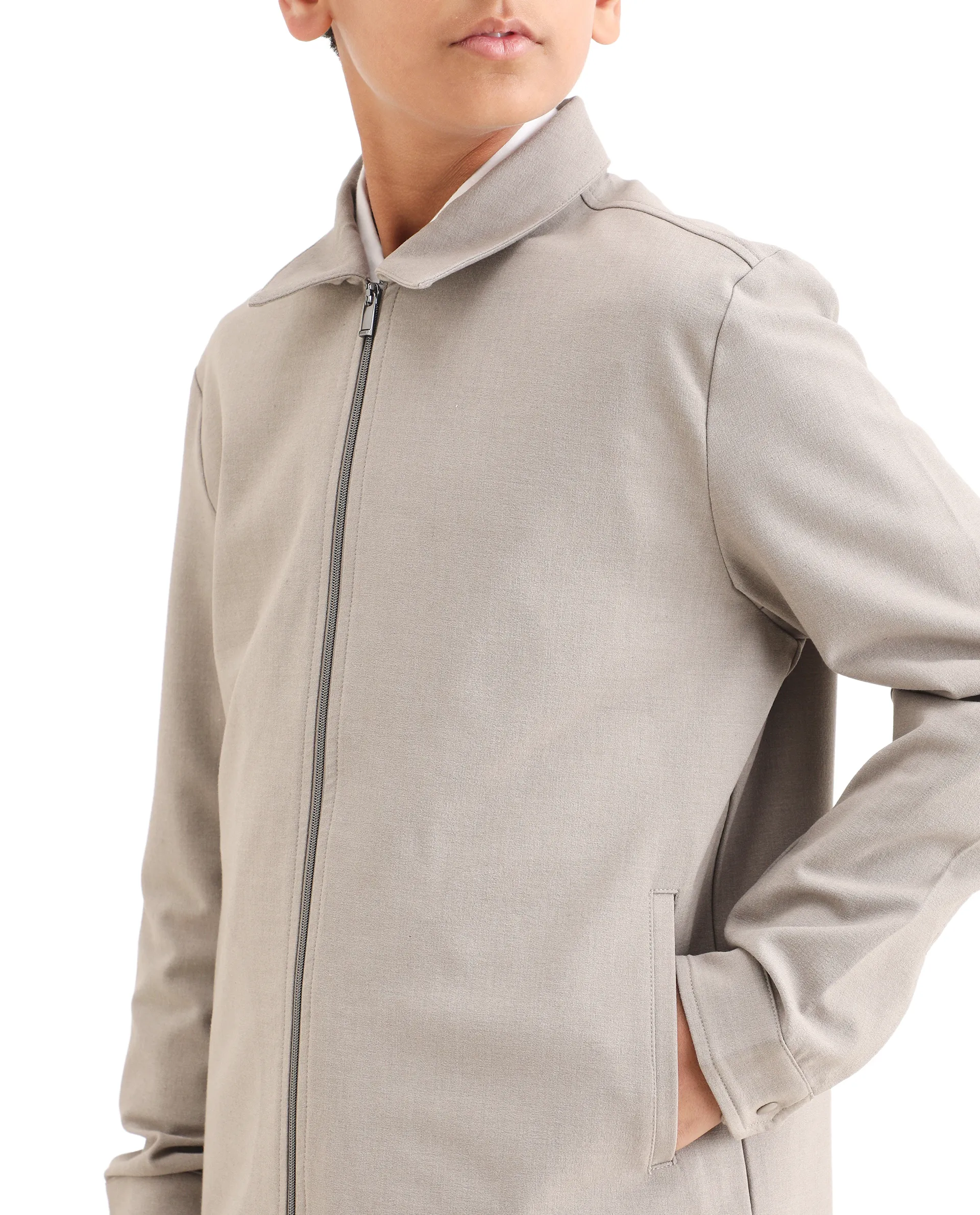 Rare Ones Kids Juan-K 26 Beige Polyester Blend Zipper Closure Regular Fit Shacket - Image 5