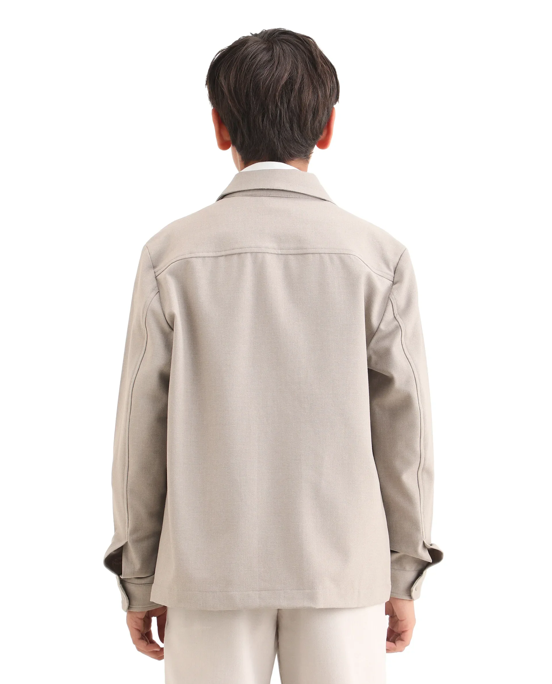 Rare Ones Kids Juan-K 26 Beige Polyester Blend Zipper Closure Regular Fit Shacket - Image 8