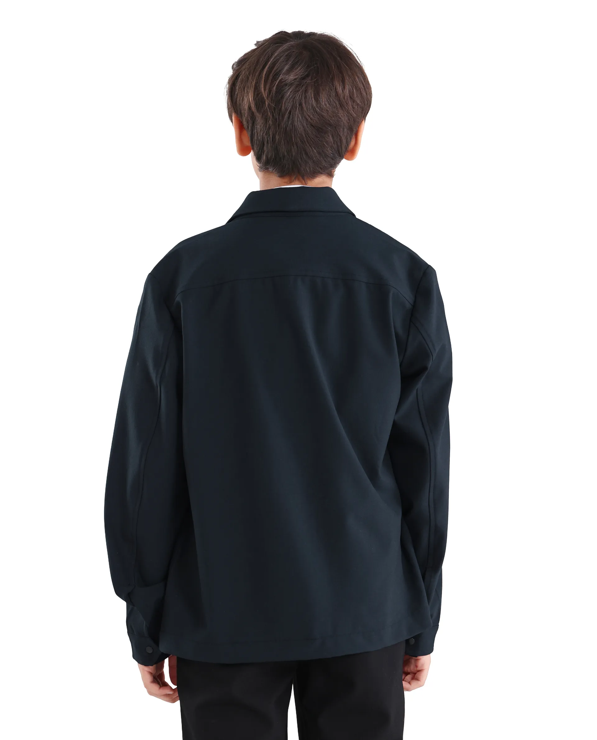 Rare Ones Kids Juan-K 26 Navy Viscose Blend Zipper Closure Regular Fit Shacket - Image 7