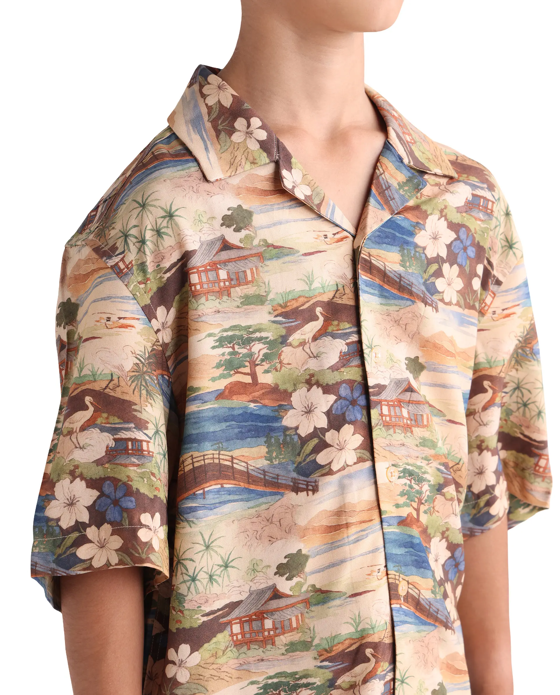 Rare Ones Kids Adon Brown Viscose Button Closure Regular Fit Shirt - Image 4