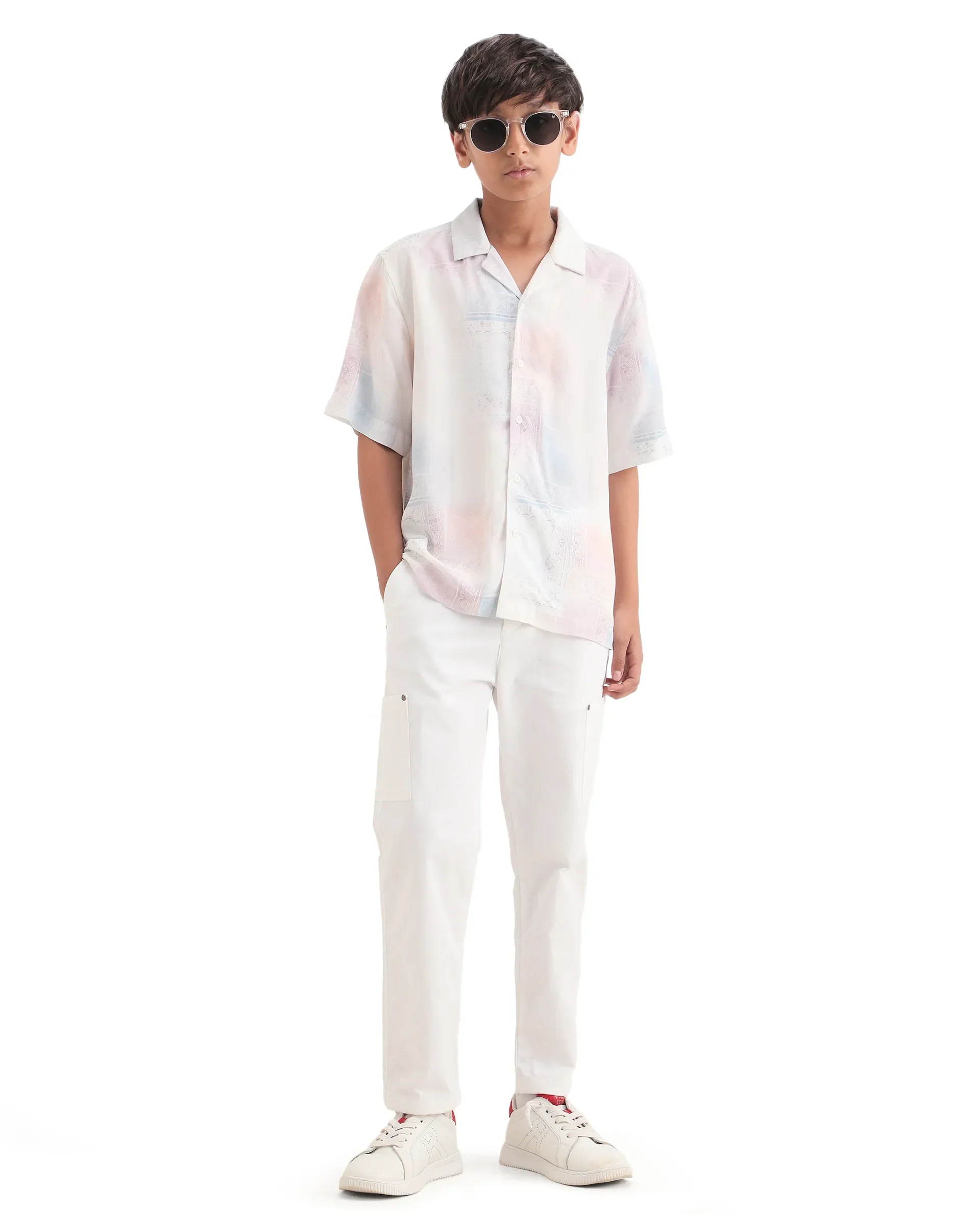 Rare Ones Kids Adrin-S Off White Viscose Button Closure Boxy Fit Shirt - Image 2