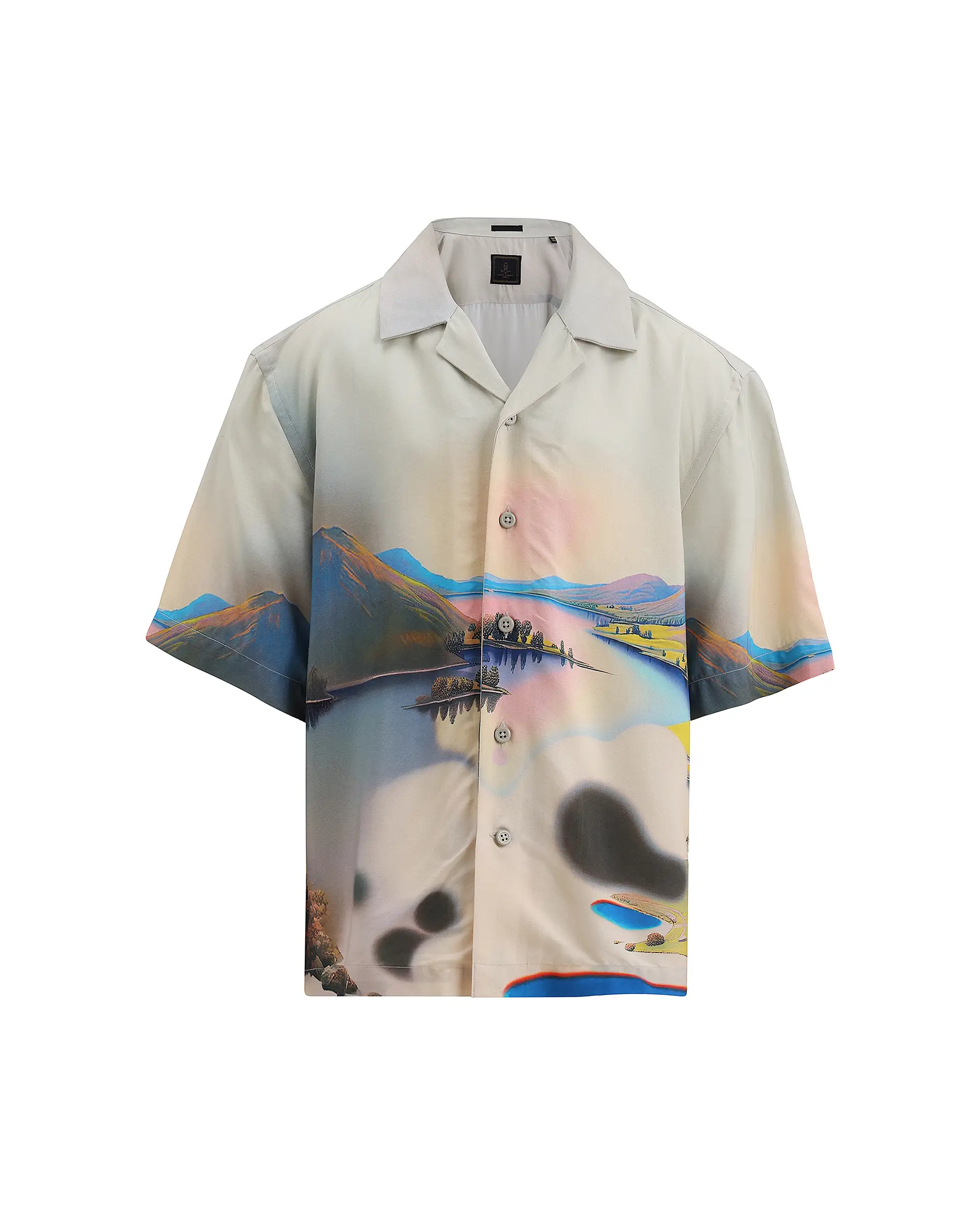 Rare Ones Kids Afix-K Light Yellow Viscose Rayon Fabric Button Closure Digital Print Boxy Fit Shirt - Image 2