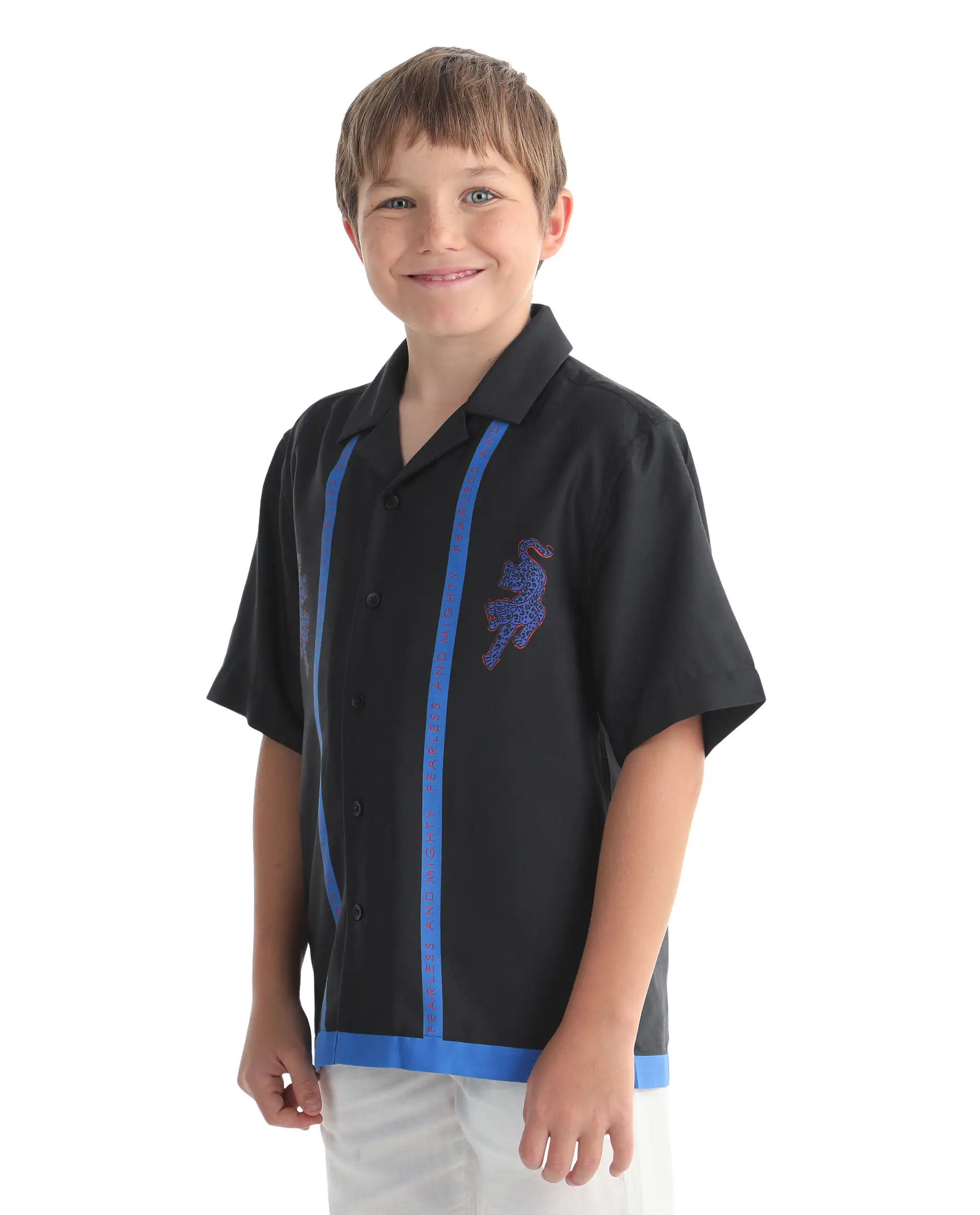 Rare Ones Kids Argo Black Cotton Blend Fabric Button Closure Boxy Fit Shirt - Image 6
