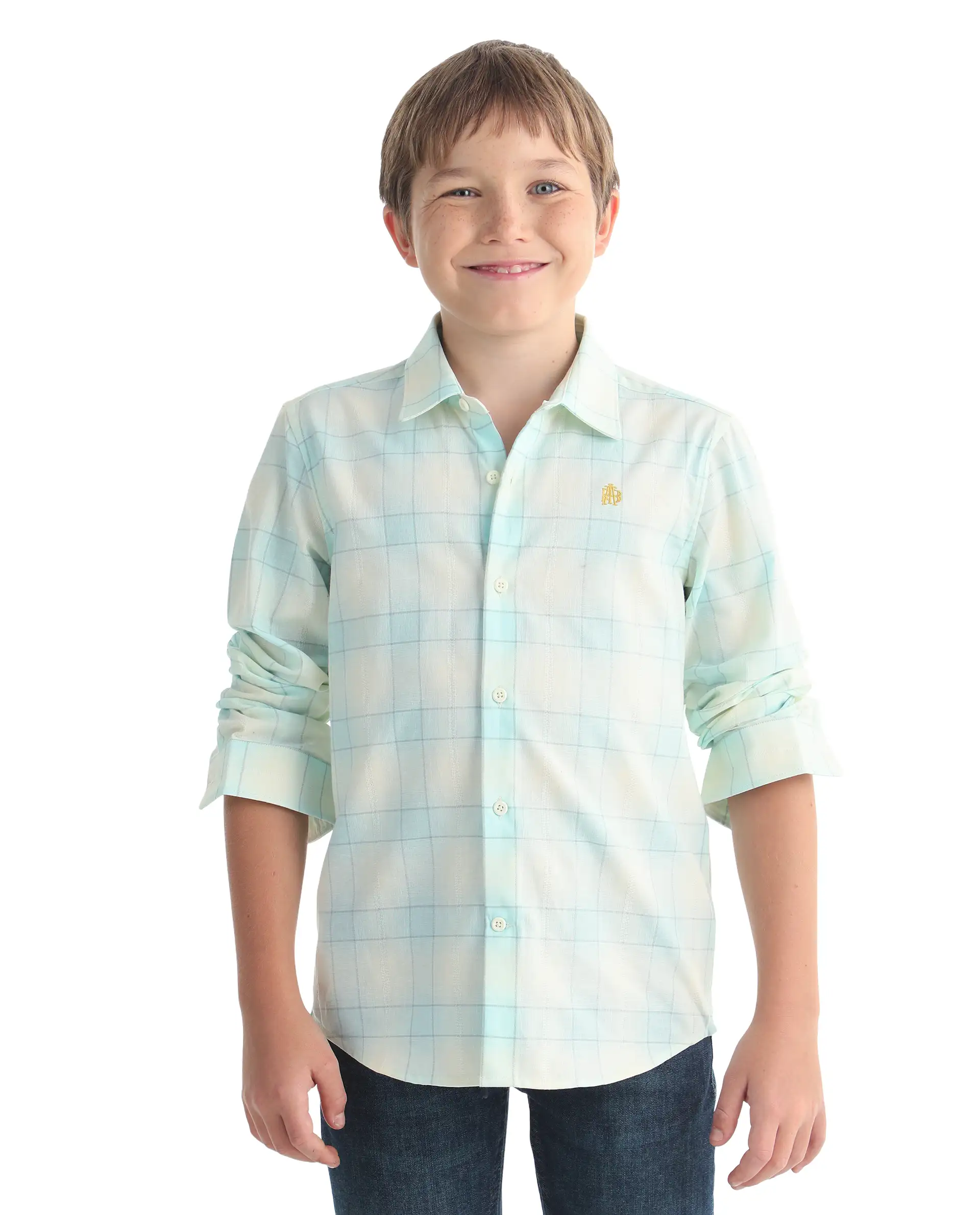 Rare Ones Kids Bryd Light Yellow Cotton Fabric Button Closure Regular Fit Shirt - Image 3