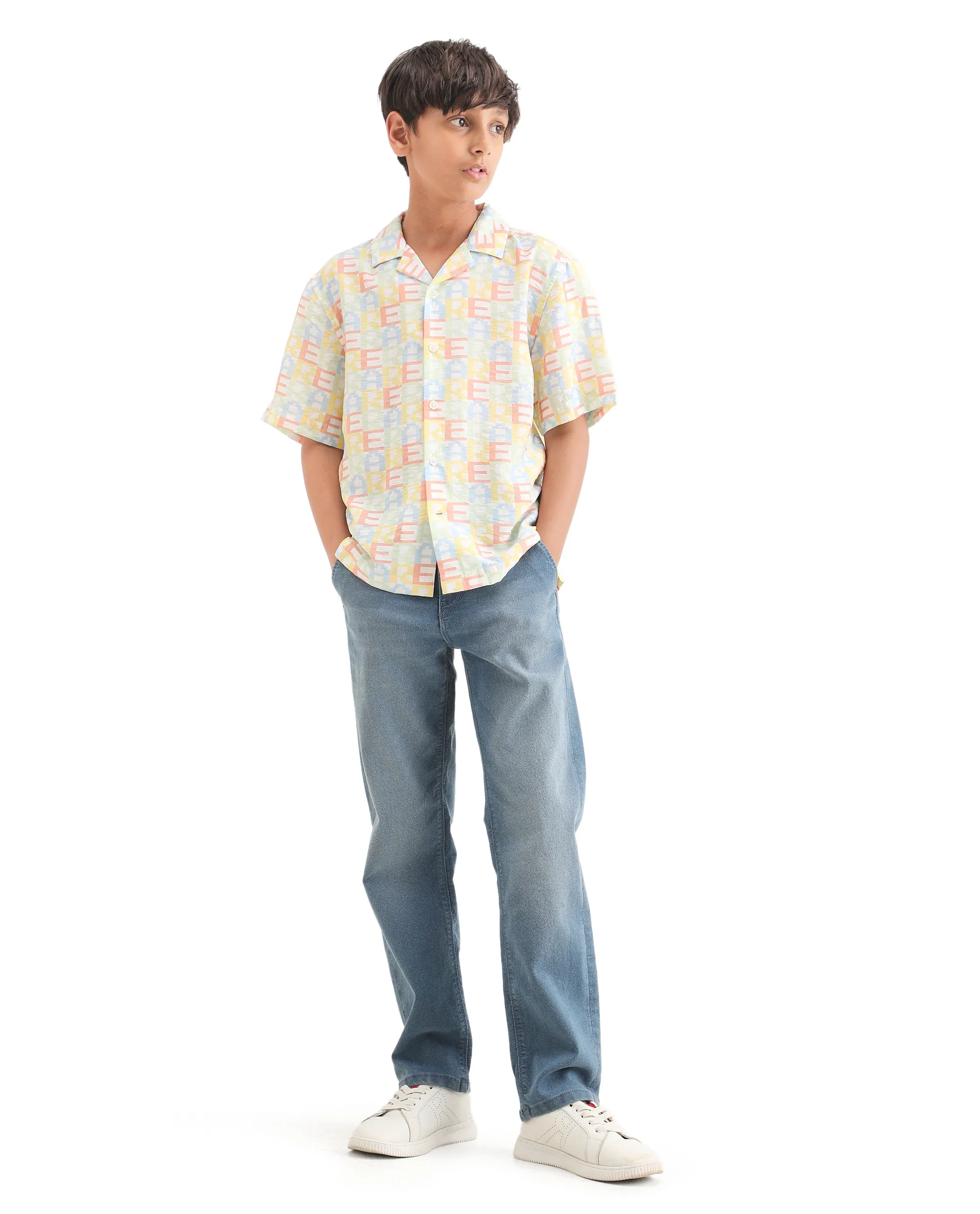 Rare Ones Kids Bryn Multi Viscose Blend All Over Print Button Closure Boxy Fit Shirt - Image 2