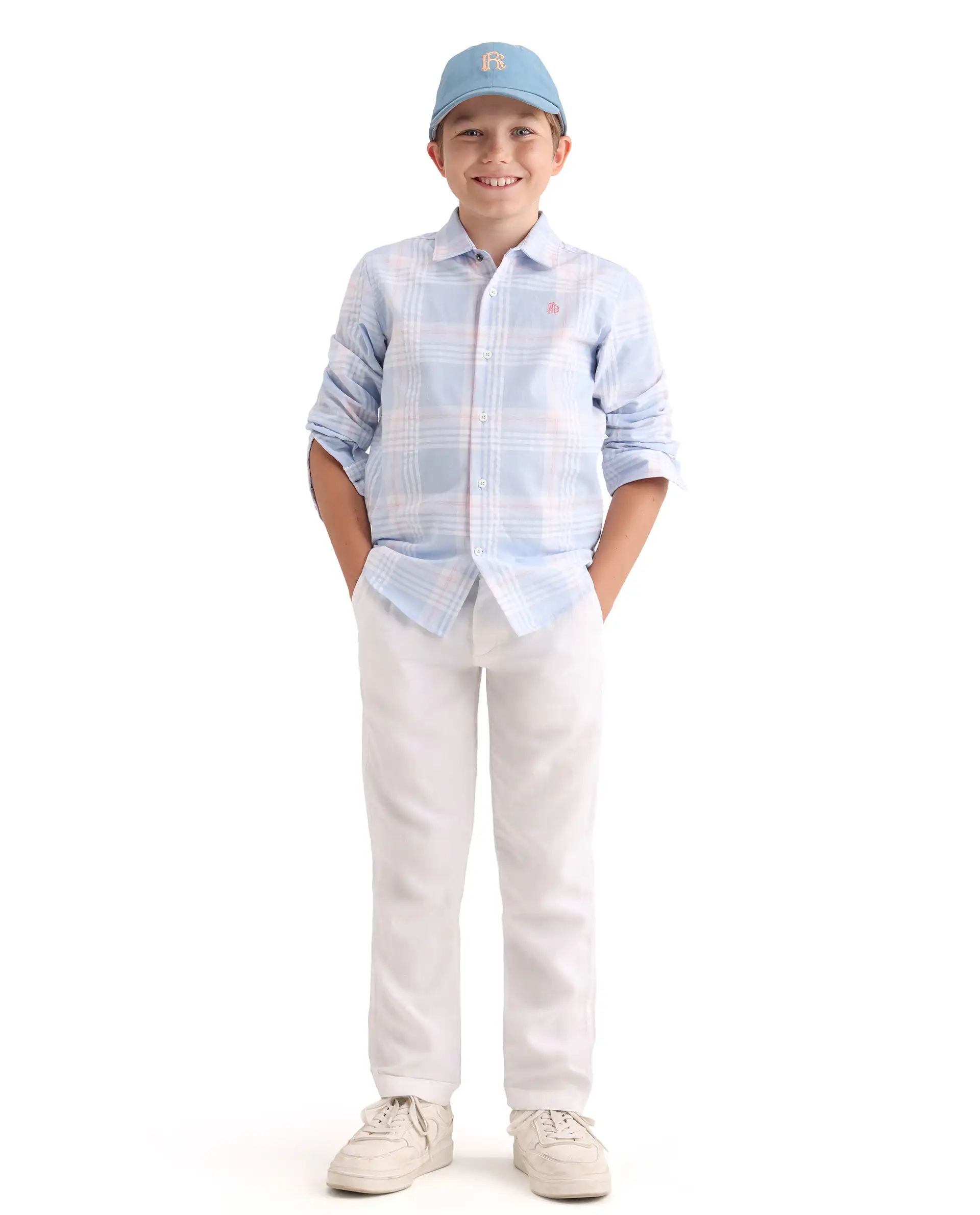 Rare Ones Kids Dov Light Blue Cotton Fabric Button Closure Regular Fit Shirt - Image 2