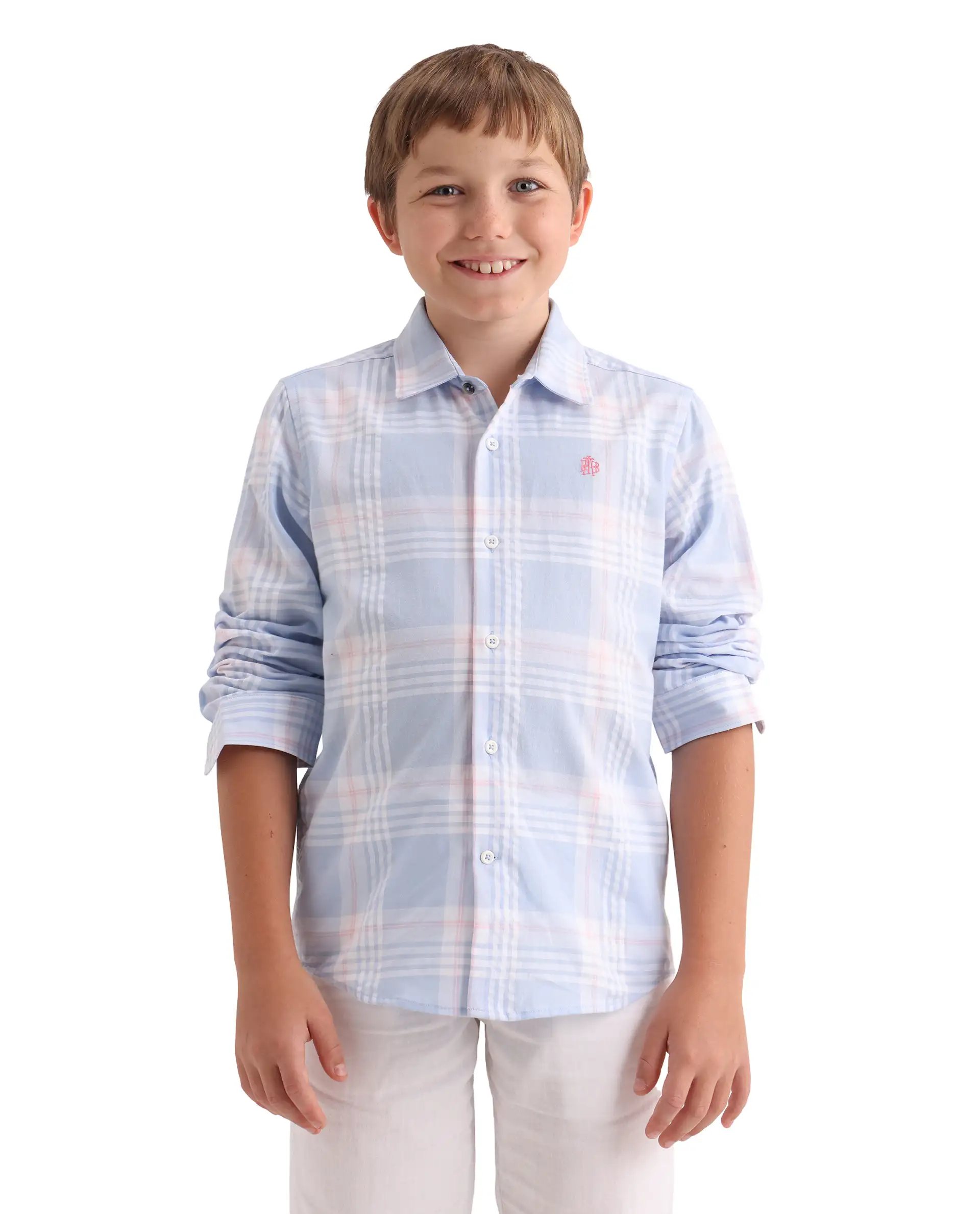 Rare Ones Kids Dov Light Blue Cotton Fabric Button Closure Regular Fit Shirt - Image 3