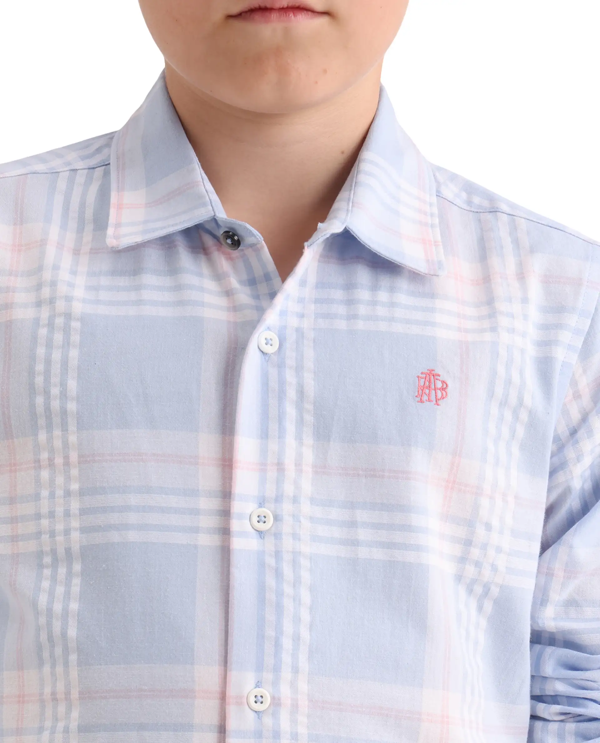 Rare Ones Kids Dov Light Blue Cotton Fabric Button Closure Regular Fit Shirt - Image 4