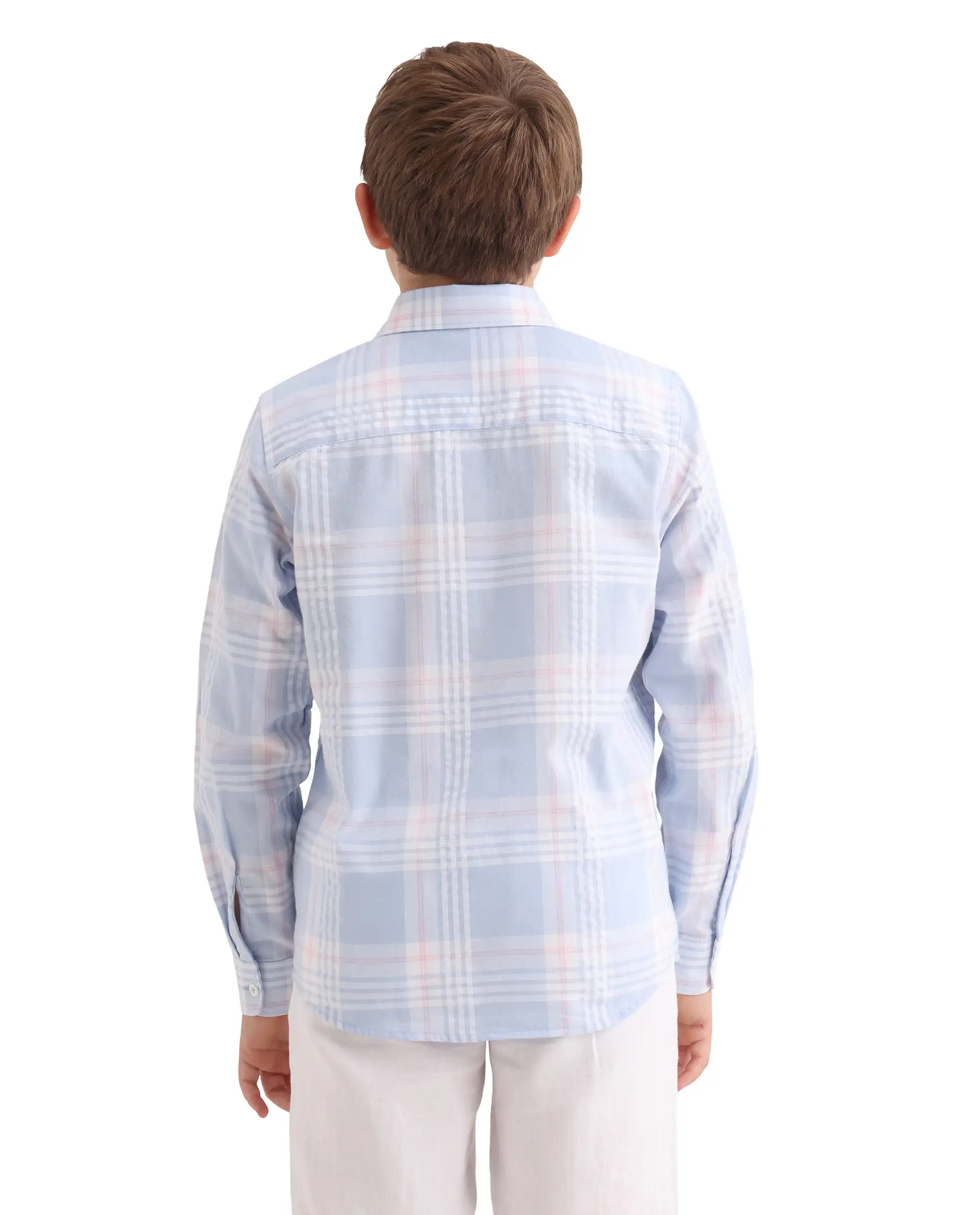 Rare Ones Kids Dov Light Blue Cotton Fabric Button Closure Regular Fit Shirt - Image 7