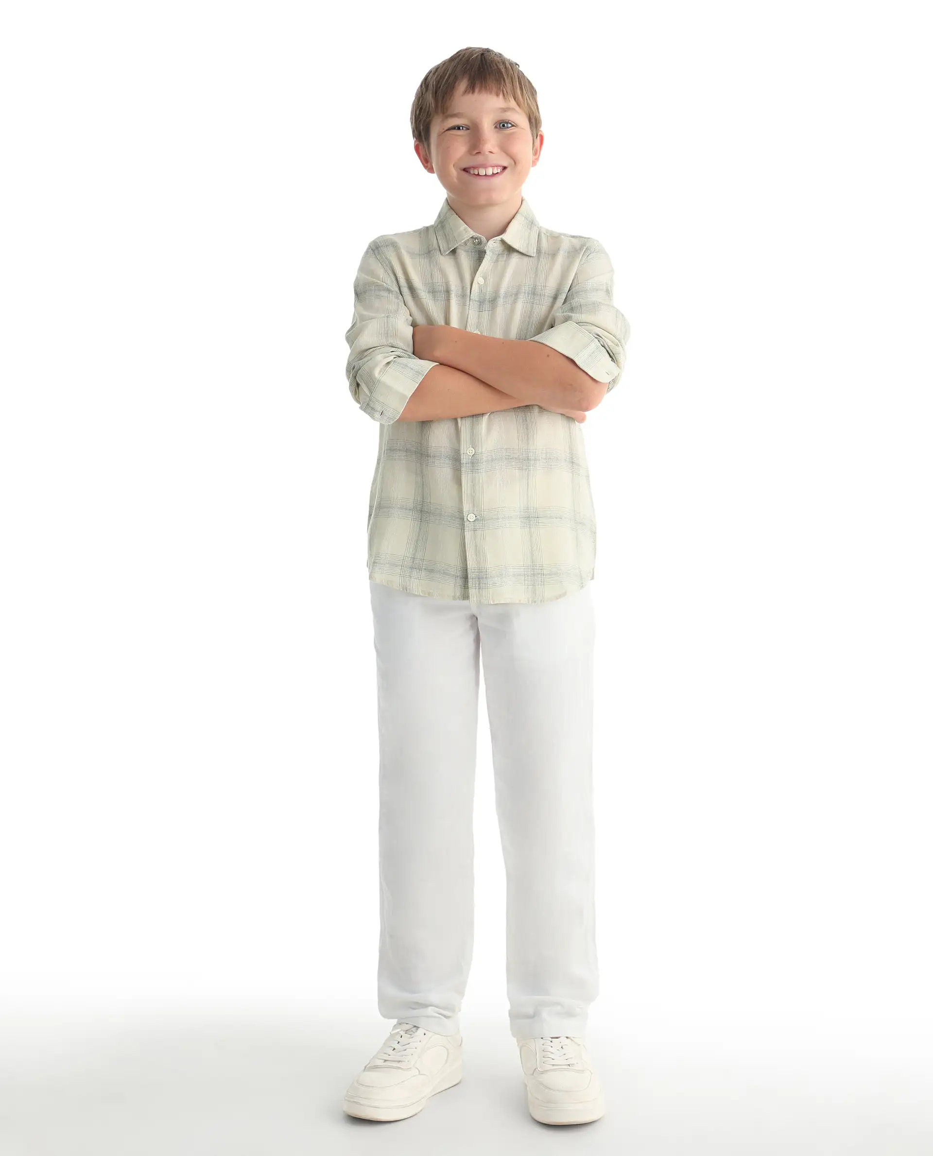 Rare Ones Kids Eamon-26 Yellow Lyocell Blend Button Closure Regular Fit Shirt - Image 2