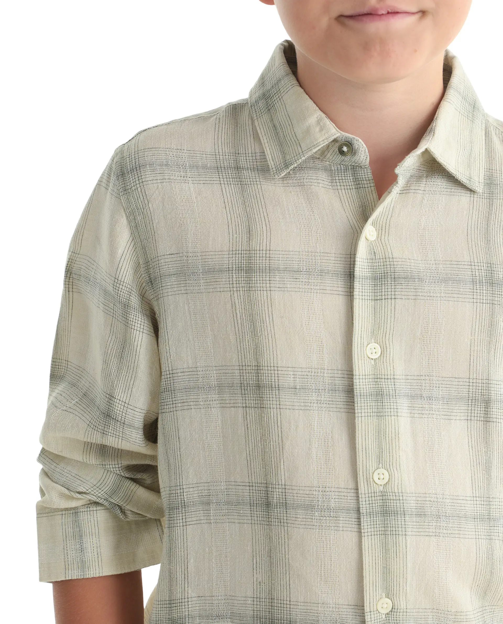 Rare Ones Kids Eamon-26 Yellow Lyocell Blend Button Closure Regular Fit Shirt - Image 4