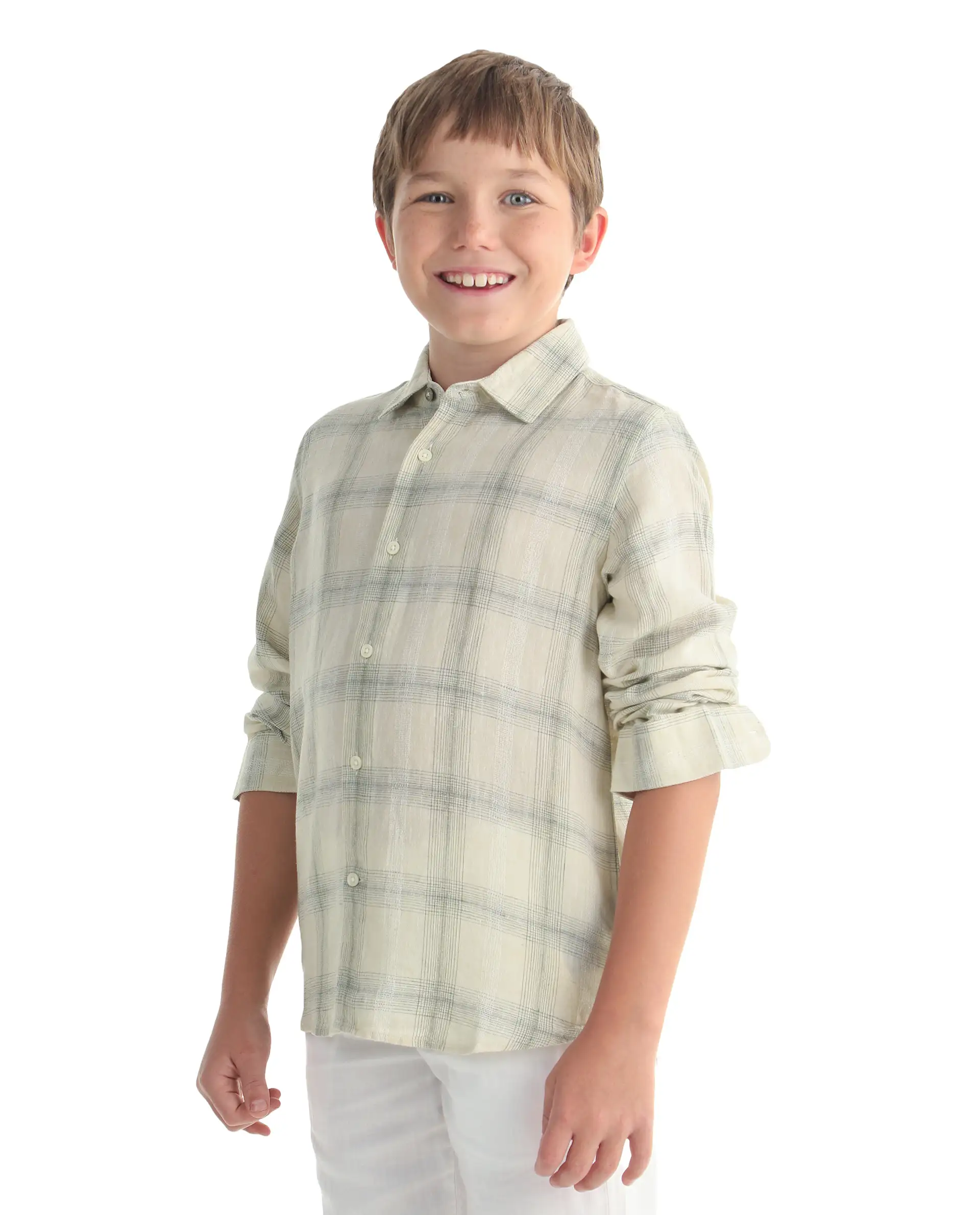Rare Ones Kids Eamon-26 Yellow Lyocell Blend Button Closure Regular Fit Shirt - Image 7