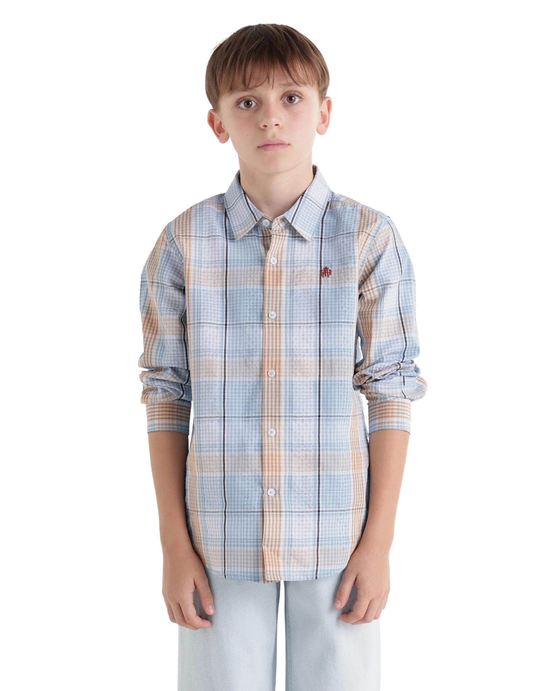 Rare Ones Kids Earst Dark Blue Cotton Blend Fabric Button Closure Regular Fit Shirt - Image 3