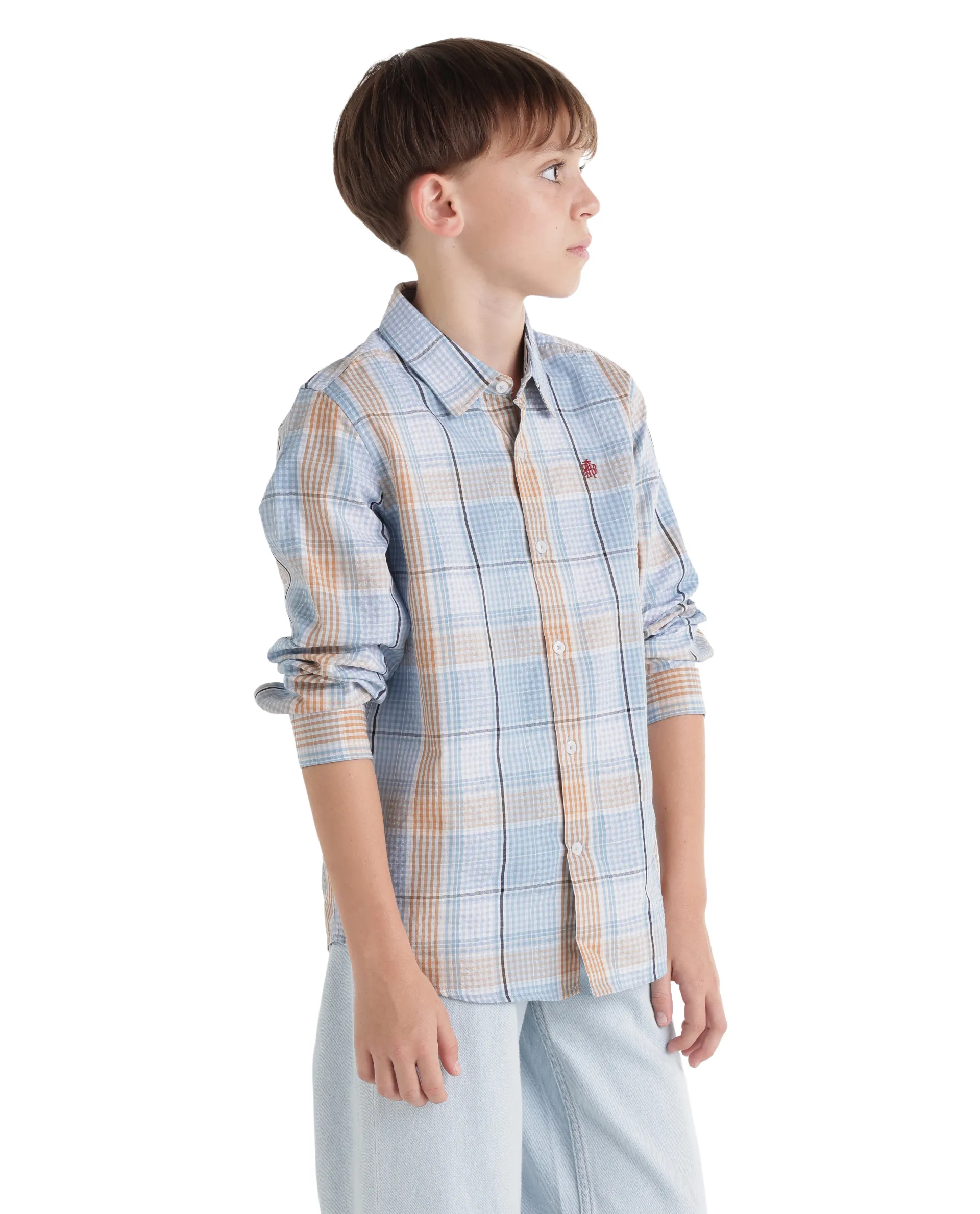 Rare Ones Kids Earst Dark Blue Cotton Blend Fabric Button Closure Regular Fit Shirt - Image 5