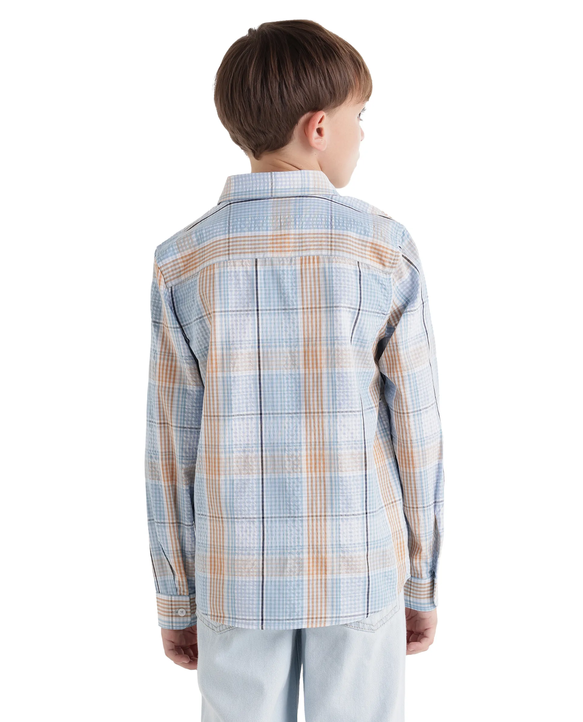 Rare Ones Kids Earst Dark Blue Cotton Blend Fabric Button Closure Regular Fit Shirt - Image 7