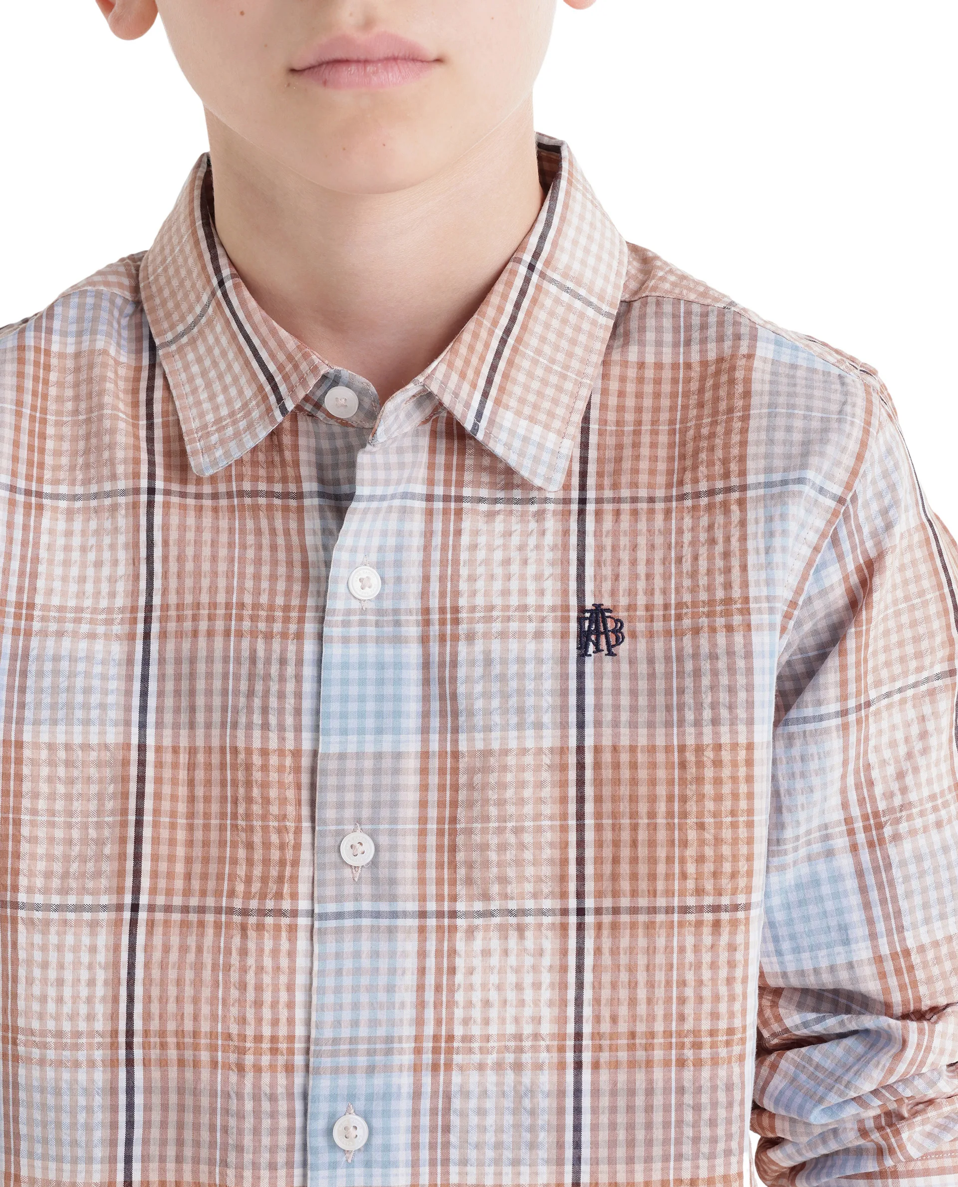 Rare Ones Kids Earst Dark Rust Cotton Blend Fabric Button Closure Regular Fit Shirt - Image 4