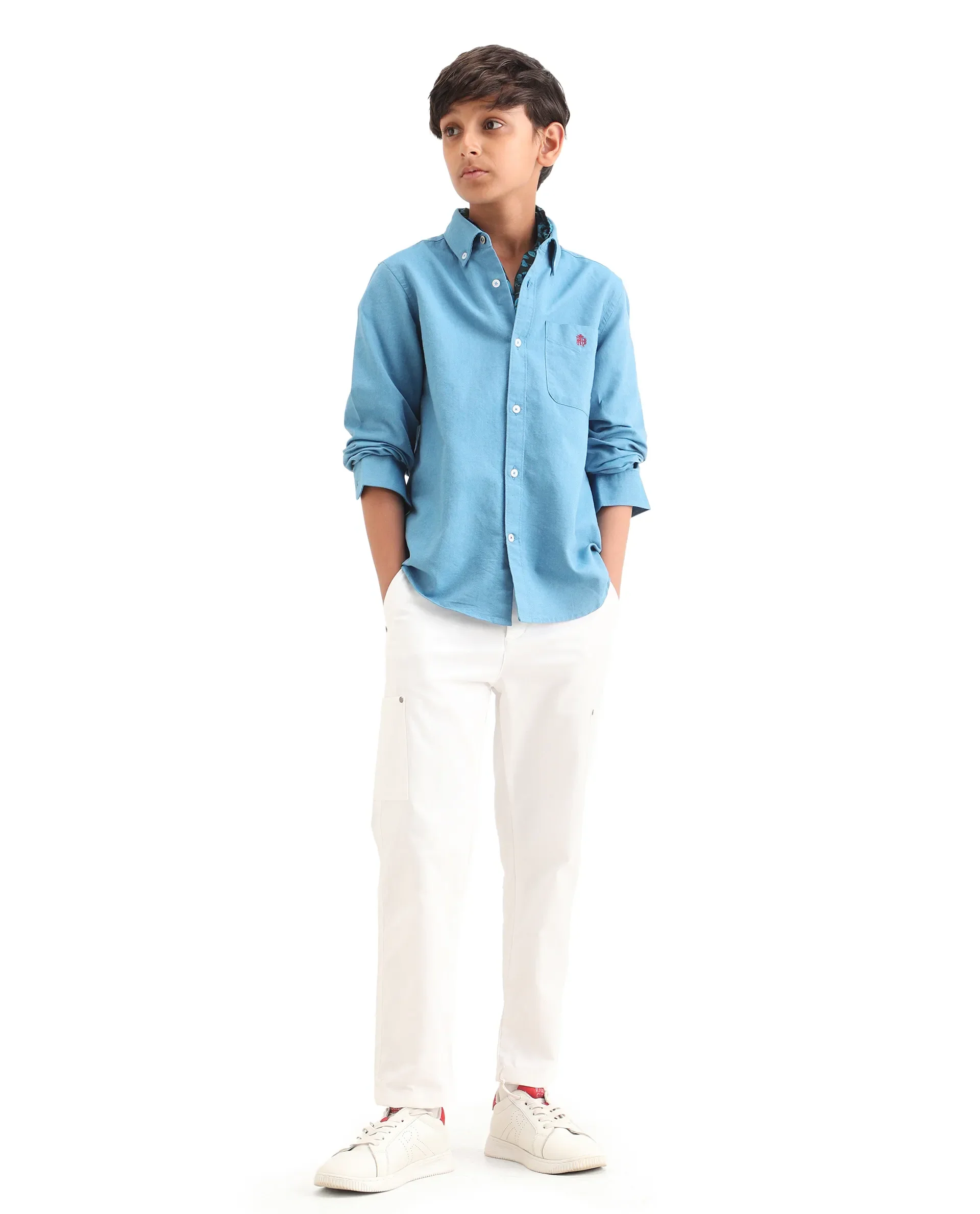 Rare Ones Kids Jac-26 Blue Cotton Button Closure Regular Fit Shirt - Image 2