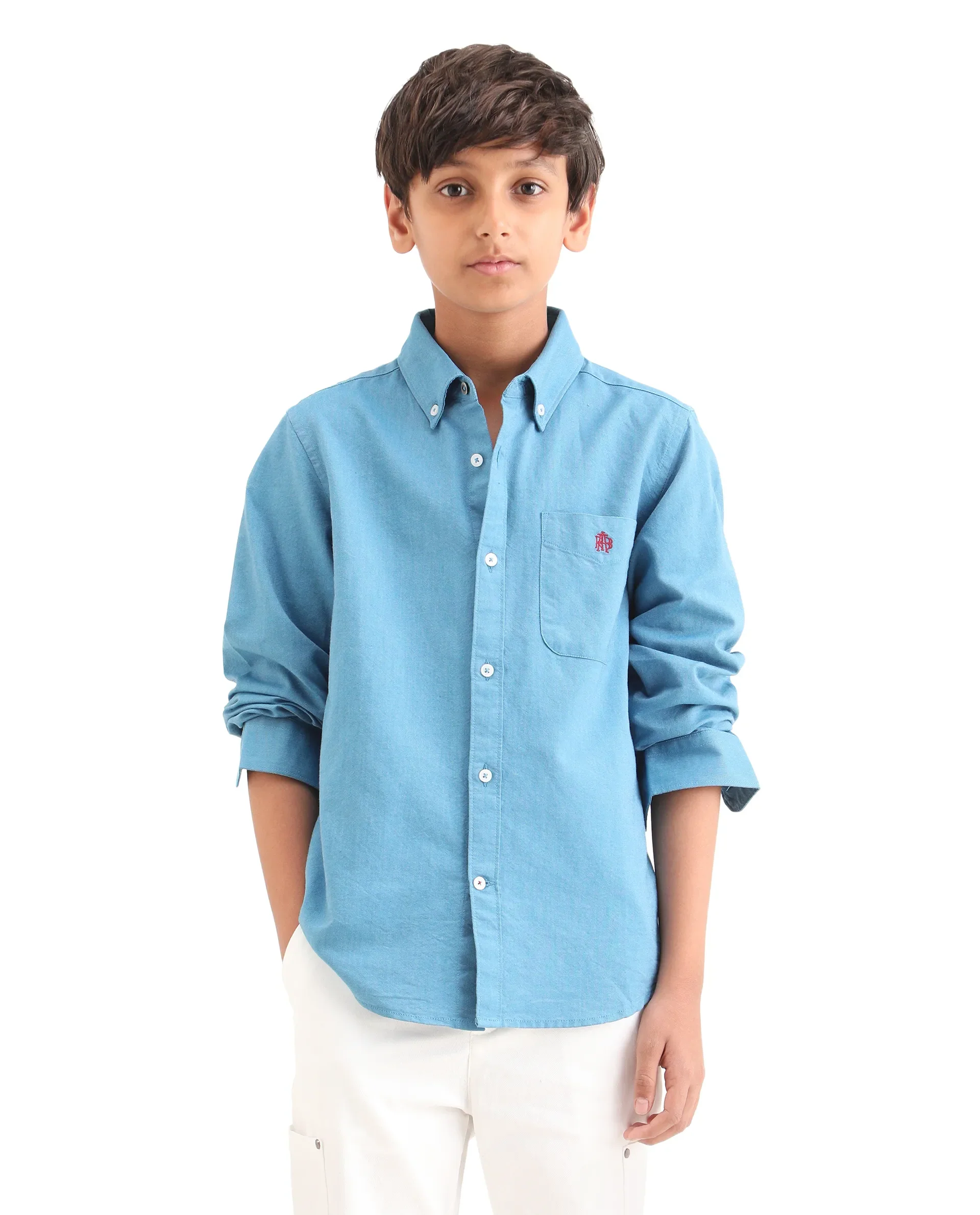 Rare Ones Kids Jac-26 Blue Cotton Button Closure Regular Fit Shirt - Image 4
