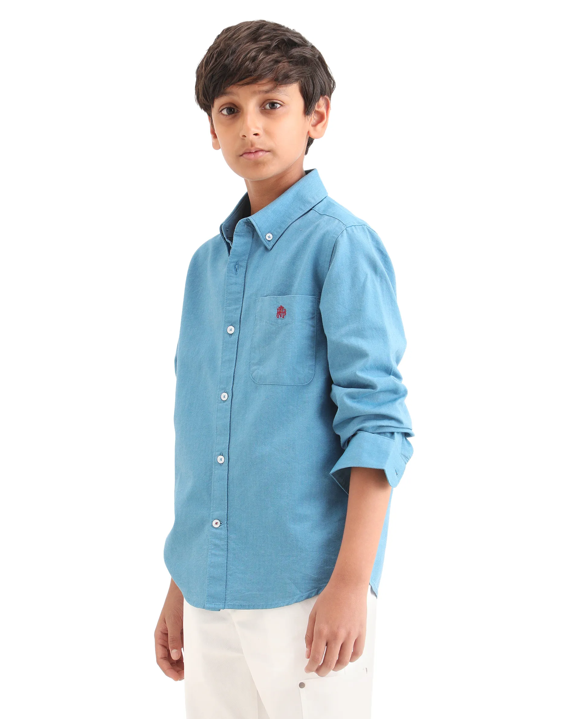 Rare Ones Kids Jac-26 Blue Cotton Button Closure Regular Fit Shirt - Image 5