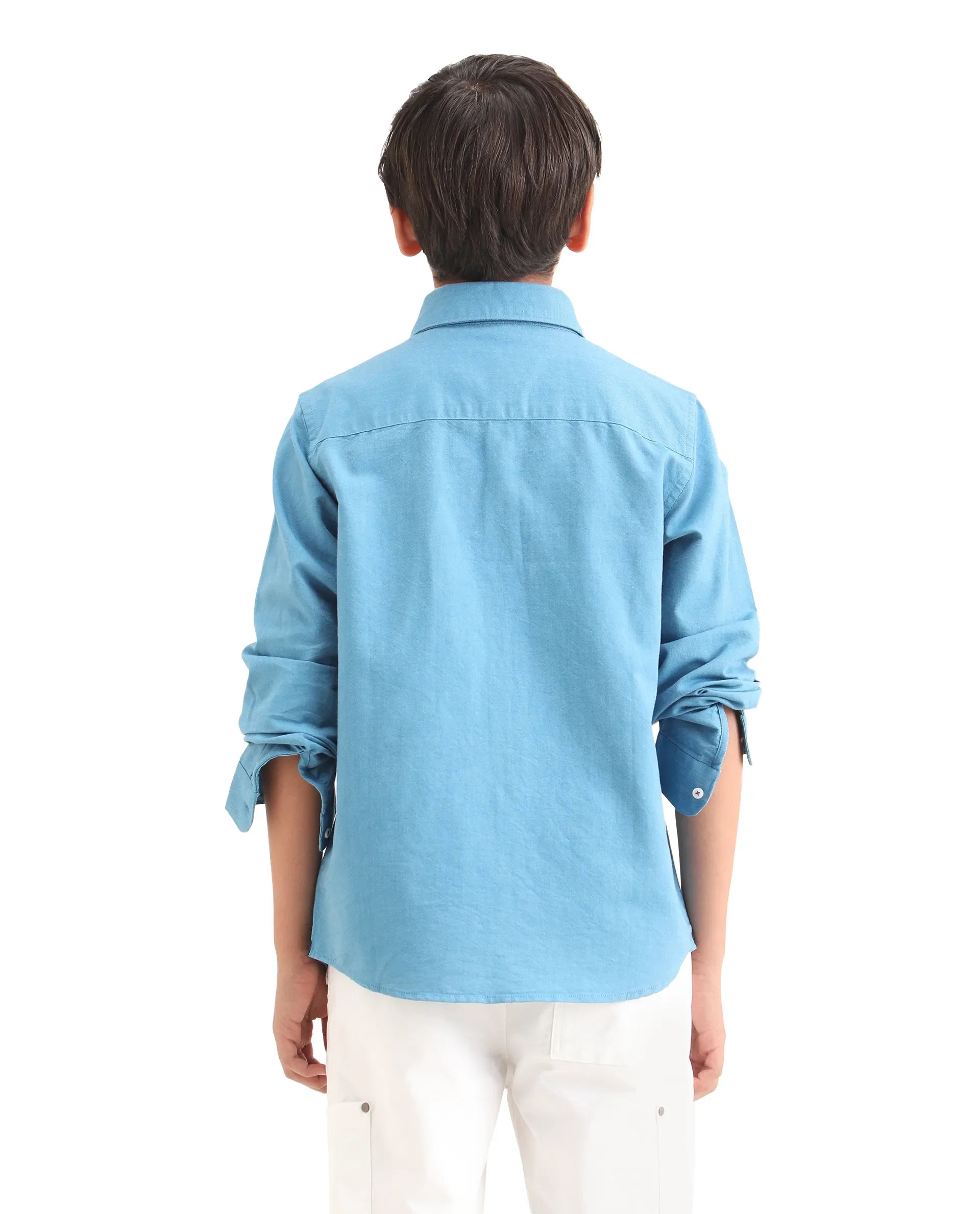 Rare Ones Kids Jac-26 Blue Cotton Button Closure Regular Fit Shirt - Image 7