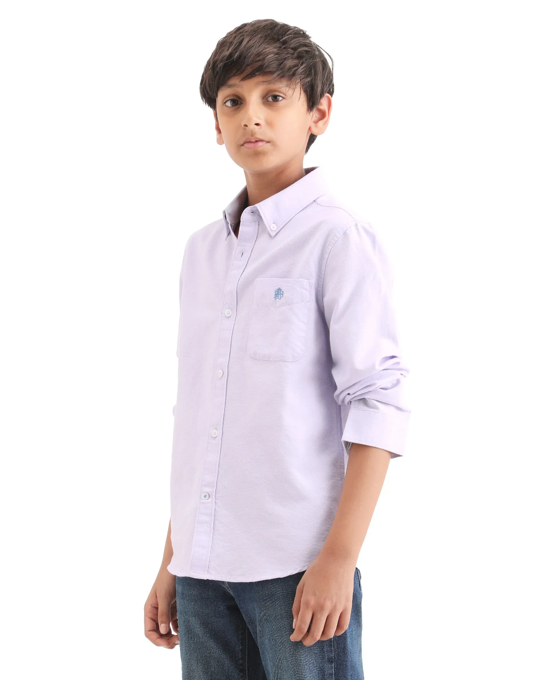 Rare Ones Kids Jac-26 Light Purple Cotton Button Closure Regular Fit Shirt - Image 5