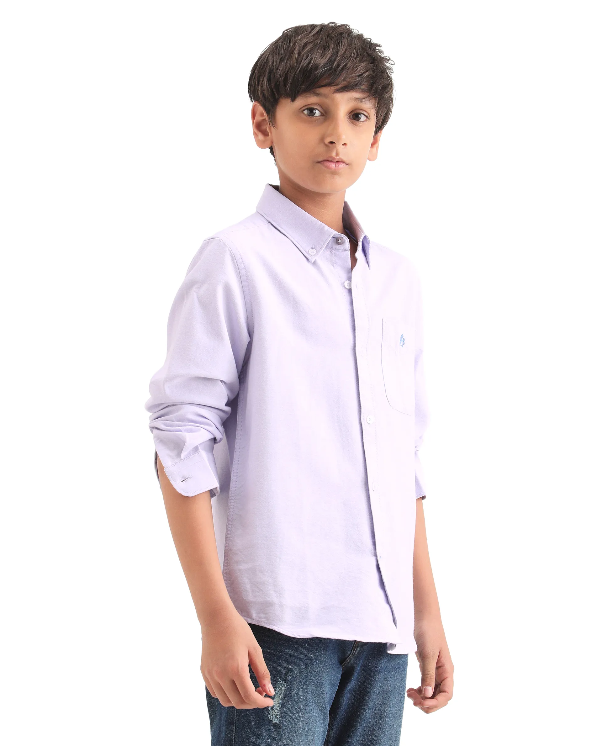 Rare Ones Kids Jac-26 Light Purple Cotton Button Closure Regular Fit Shirt - Image 6