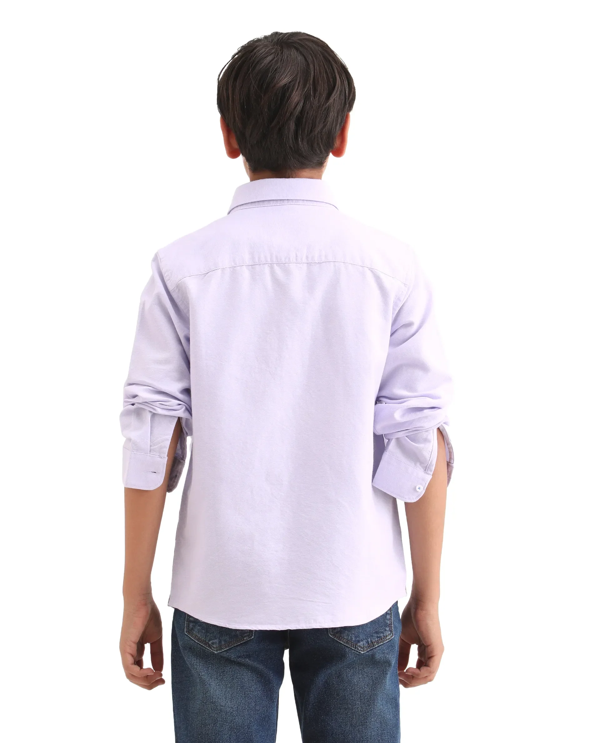 Rare Ones Kids Jac-26 Light Purple Cotton Button Closure Regular Fit Shirt - Image 7
