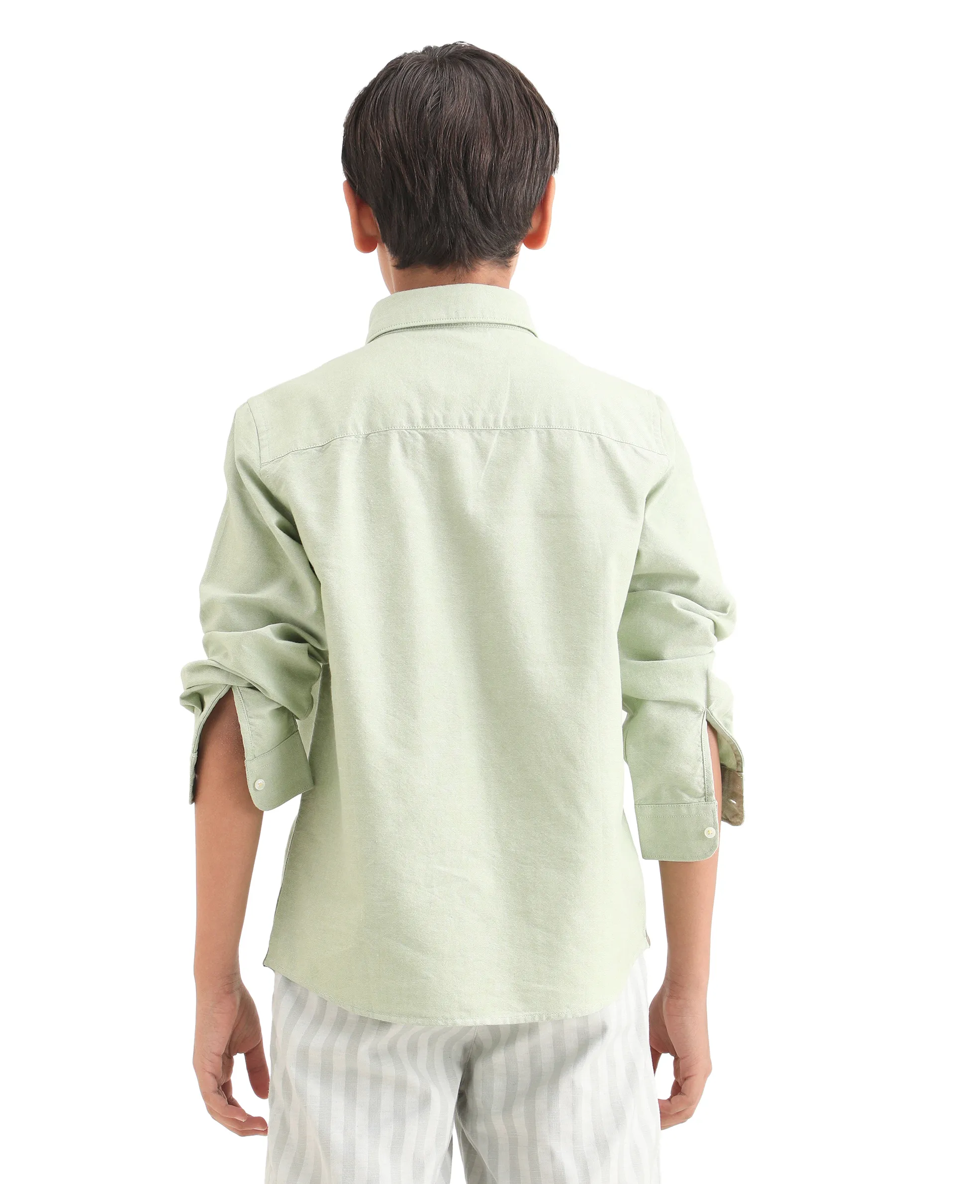 Rare Ones Kids Jac-26 Pastel Green Cotton Button Closure Regular Fit Shirt - Image 7