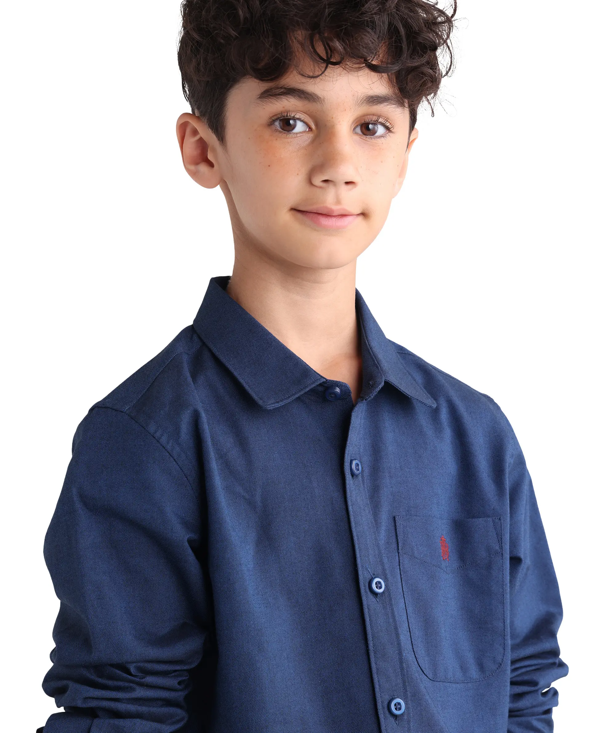 Rare Ones Kids Jacos-26 Blue Cotton Button Closure Regular Fit Shirt - Image 3