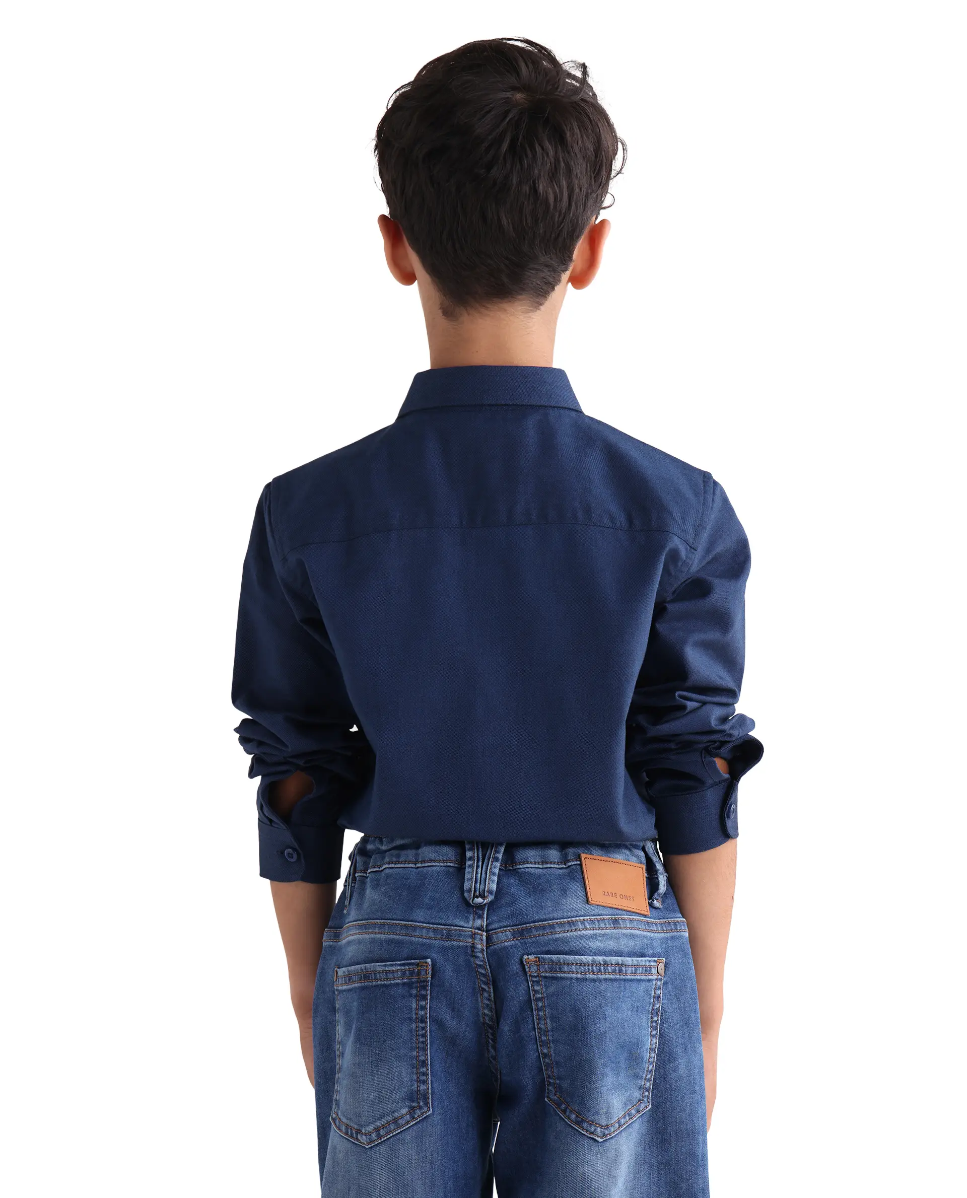 Rare Ones Kids Jacos-26 Blue Cotton Button Closure Regular Fit Shirt - Image 7