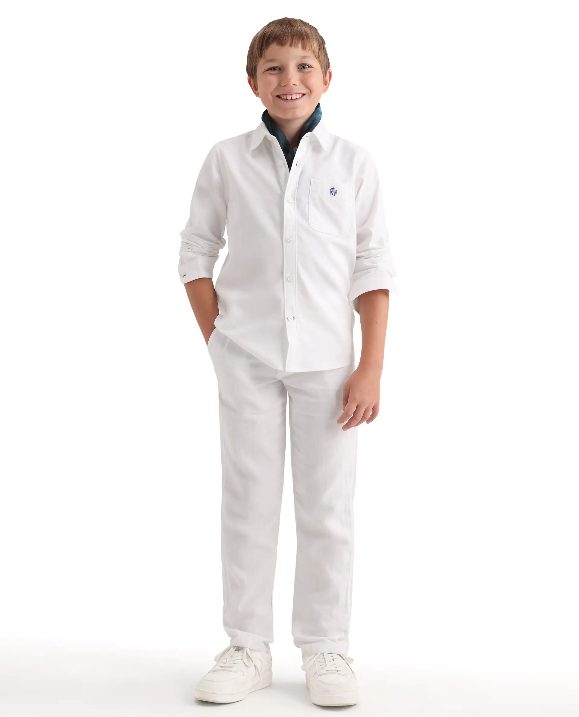 Rare Ones Kids Jacos-26 White Cotton Fabric Button Closure Regular Fit Shirt - Image 3