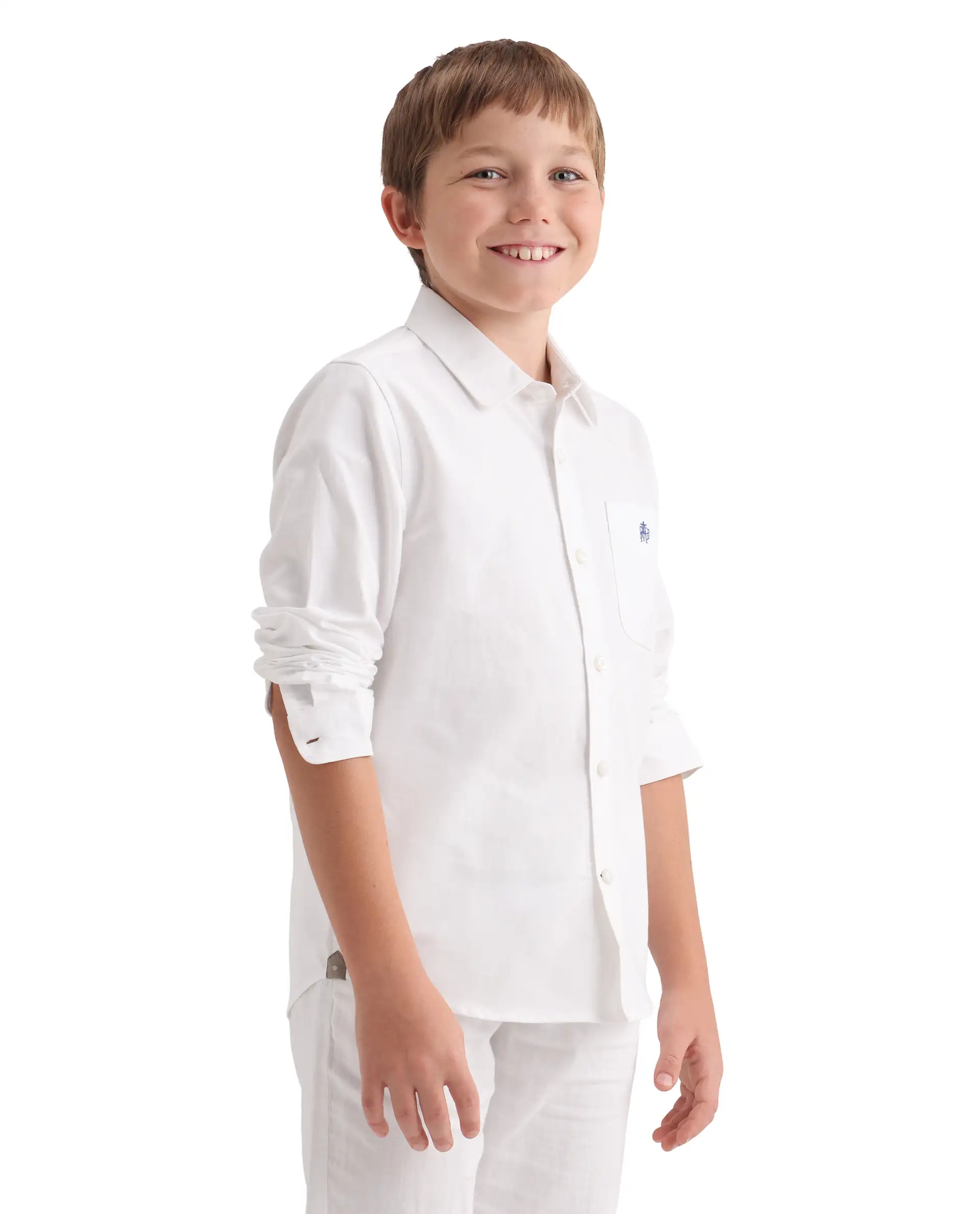 Rare Ones Kids Jacos-26 White Cotton Fabric Button Closure Regular Fit Shirt - Image 6